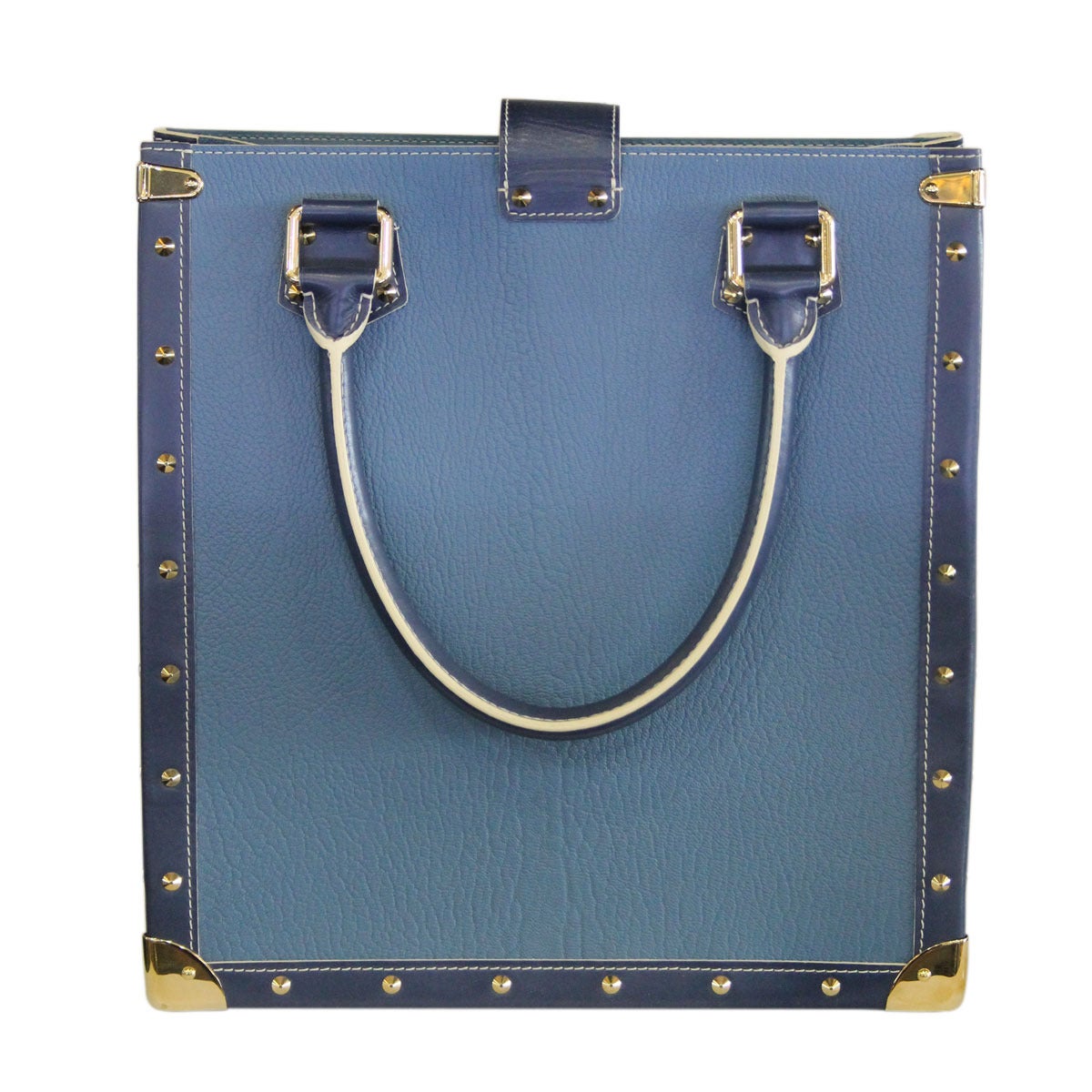 Brand: Louis Vuitton
Handles: Blue Leather Rolled Handles; Drop: 7