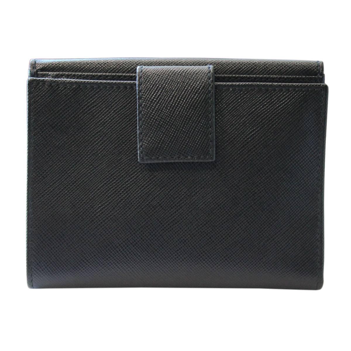 Prada Black Saffiano Leather Bi-Fold Wallet in Box at 1stdibs  