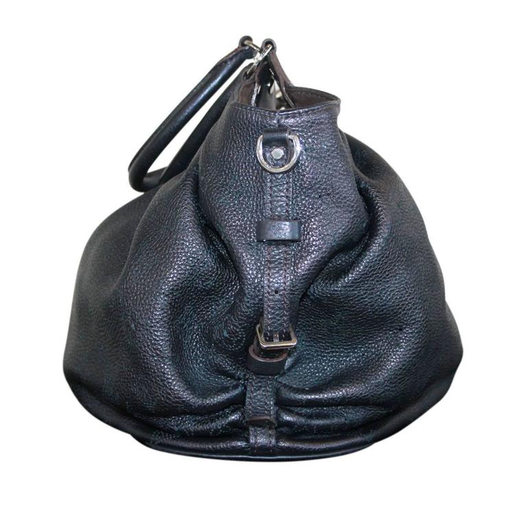 Louis Vuitton Mahina Large Black Leather Hobo Shoulder Bag Purse at 1stdibs