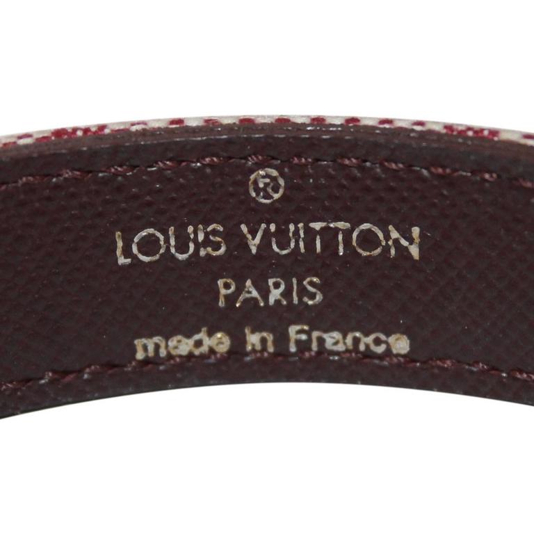 Louis Vuitton Monogram Flower Motif Wish Leather Cuff Bracelet LV