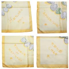 Hermes 100% Silk Rougeur Des Matinaux Yellow Scarf