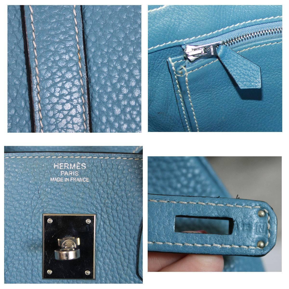 Hermes Blue Jean Birkin 35 Palladium Hardware &quot;N&quot; Stamp Togo Leather Handbag at 1stdibs