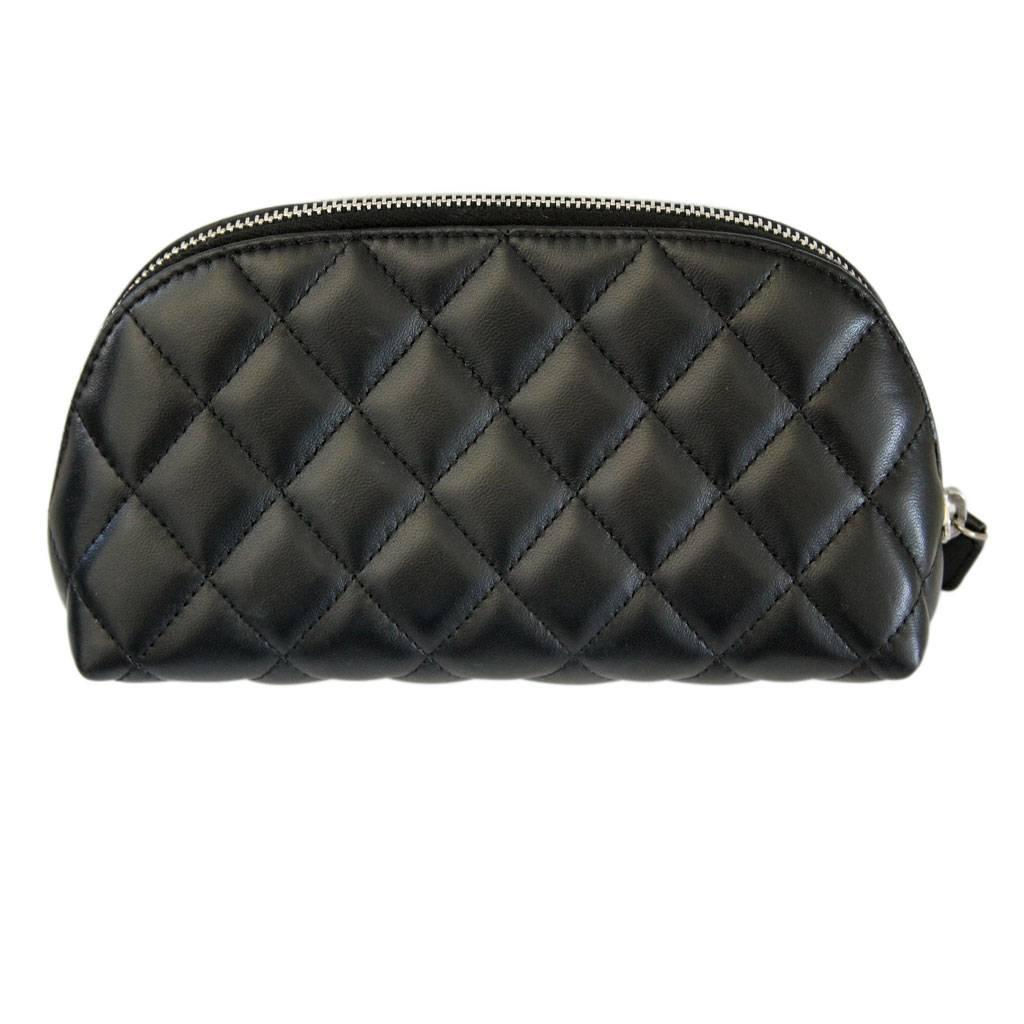 Chanel Lambskin Black Quilted SHW Small MakeUp Case No. 16 at 1stDibs ...