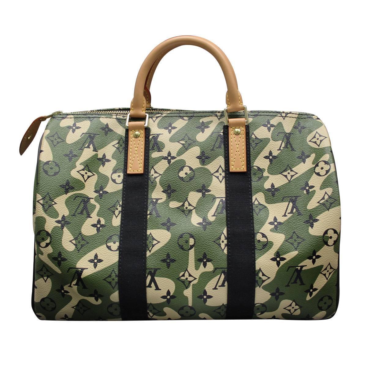 Louis Vuitton Green Camo Bags For Women's