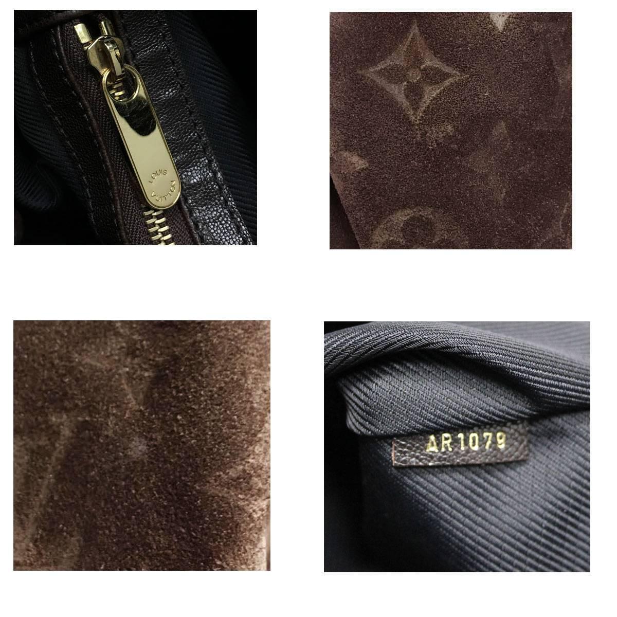 Black Louis Vuitton Irene Espresso Suede Patent Leather Limited Edition Large Handbag