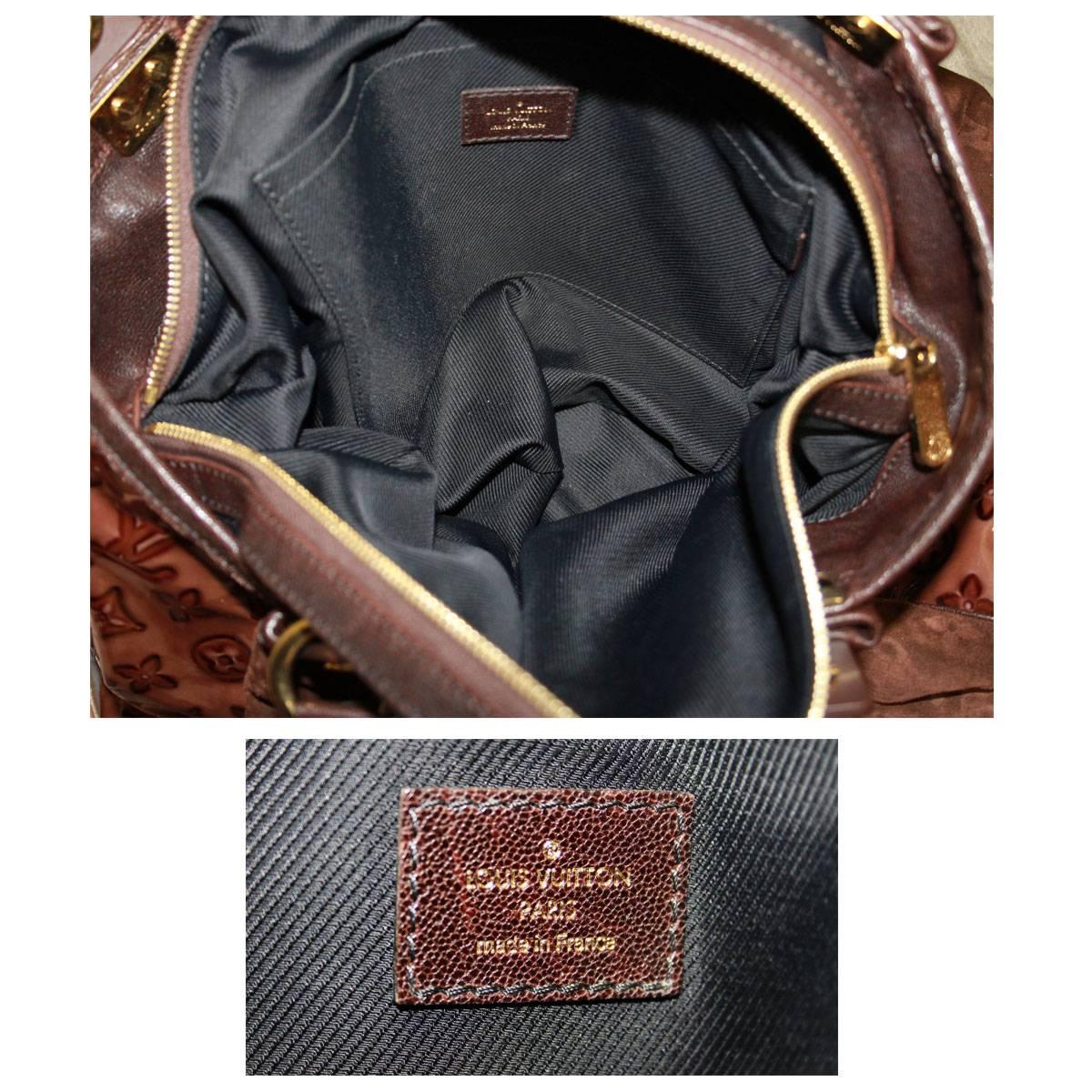Louis Vuitton Irene Espresso Suede Patent Leather Limited Edition Large Handbag 1