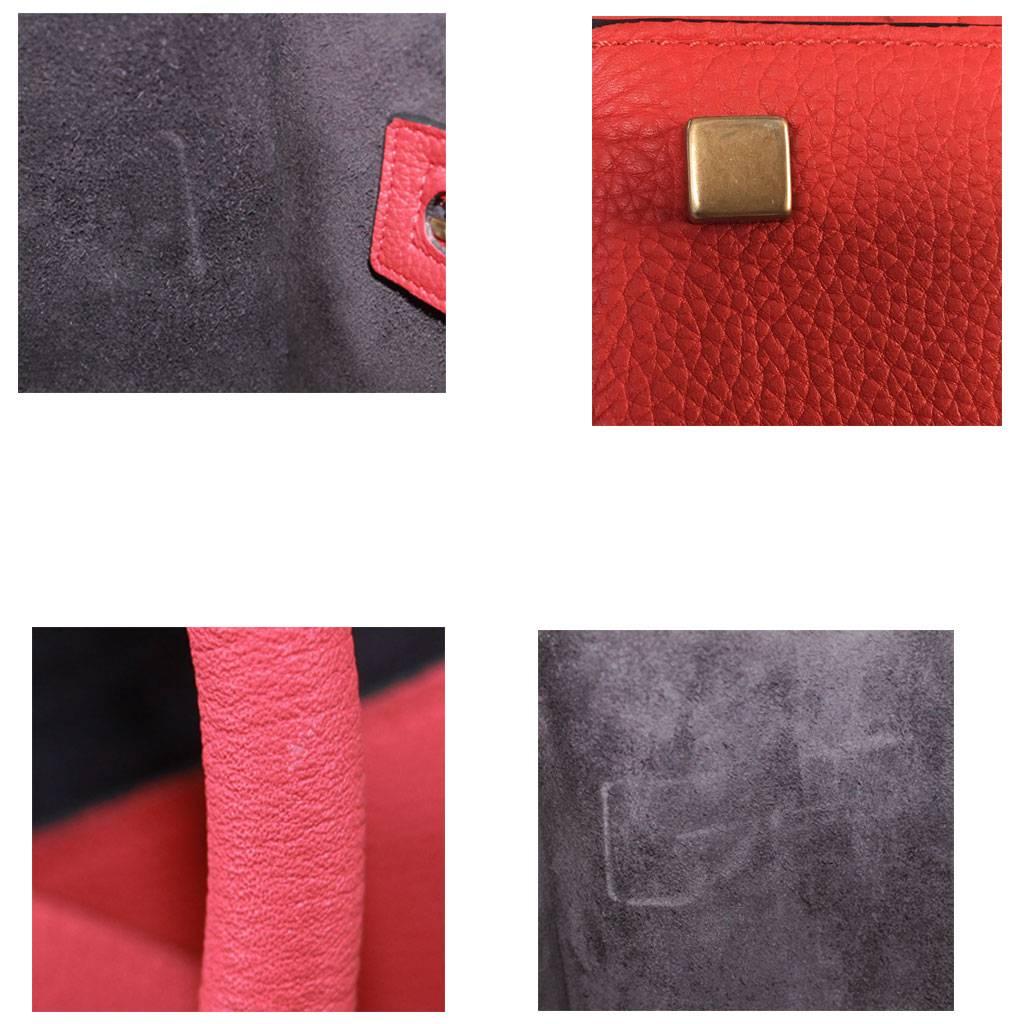 Celine Phantom Red Leather Limited Edition Luggage Tote Bag 2