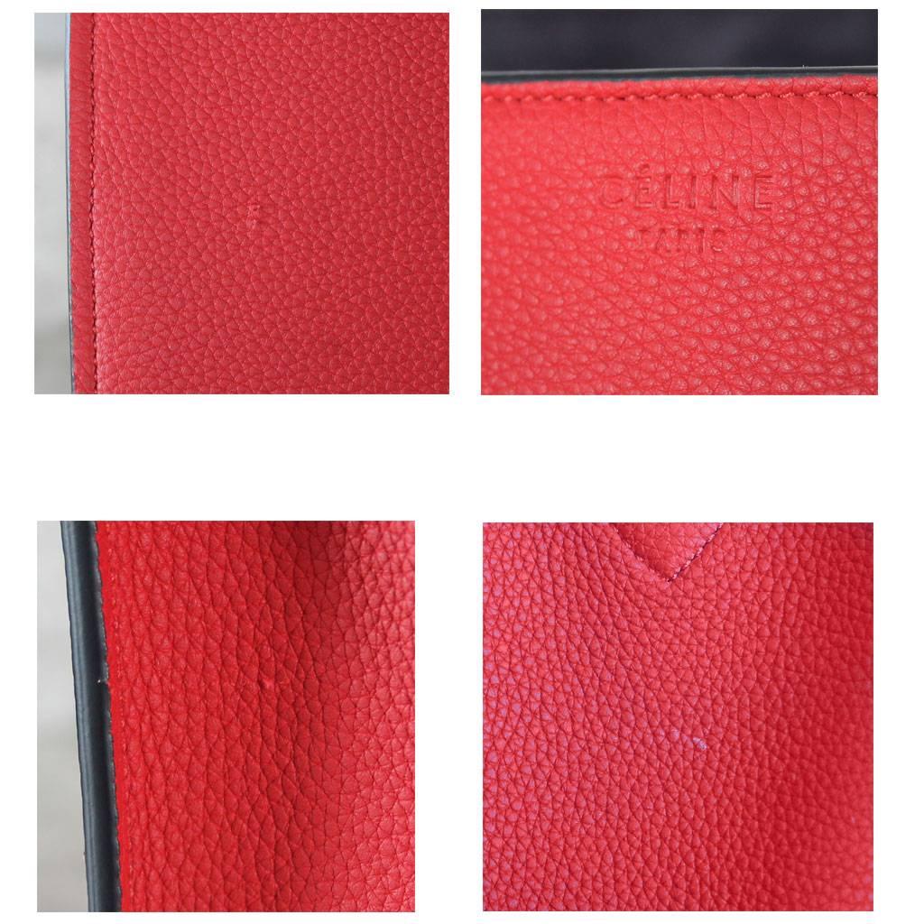 Women's Celine Phantom Red Leather Limited Edition Luggage Tote Bag