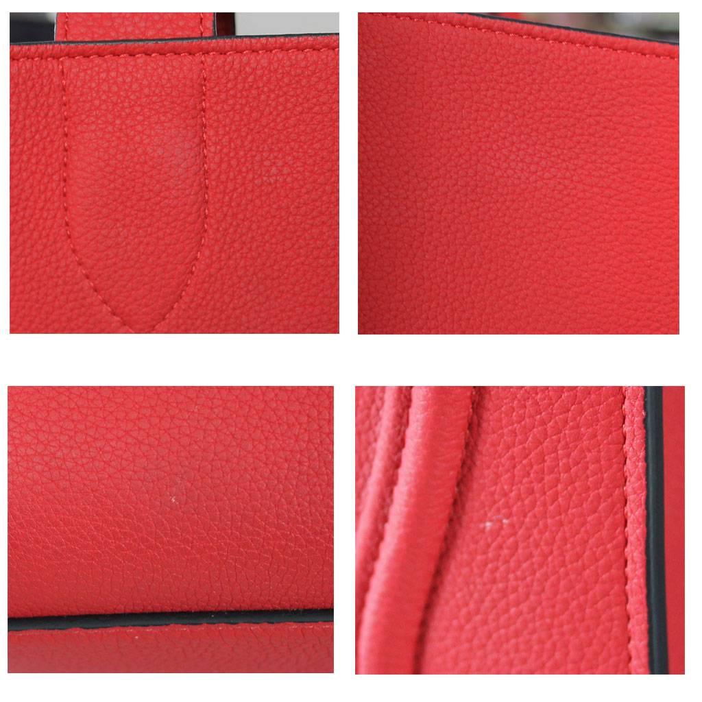 Celine Phantom Red Leather Limited Edition Luggage Tote Bag In Good Condition In Boca Raton, FL