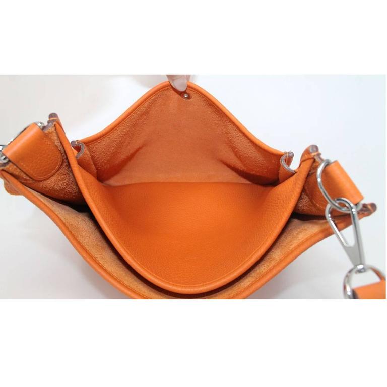 Hermes Evelyne III PM Orange Clemence Leather Handbag in Dust Bag 2014 at 1stdibs