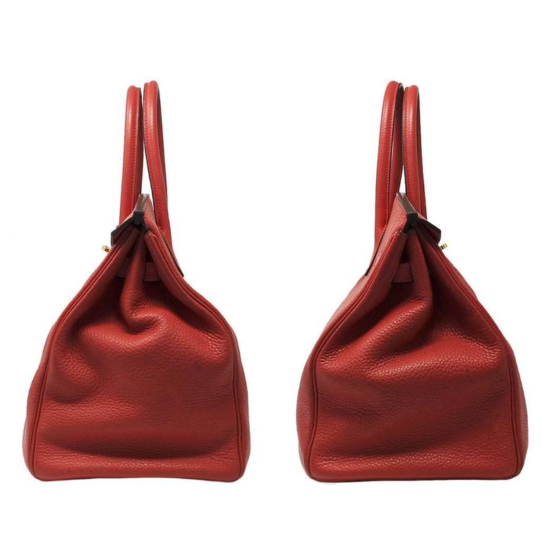 Hermes Birkin 35 Rose Jaipur Togo Leather Handbag Purse in Dust Bag at 1stdibs