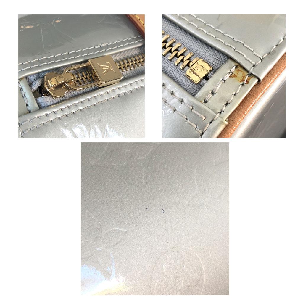 Louis Vuitton Bedford Vernis Silver Papillon Handbag in dust bag In Excellent Condition In Boca Raton, FL