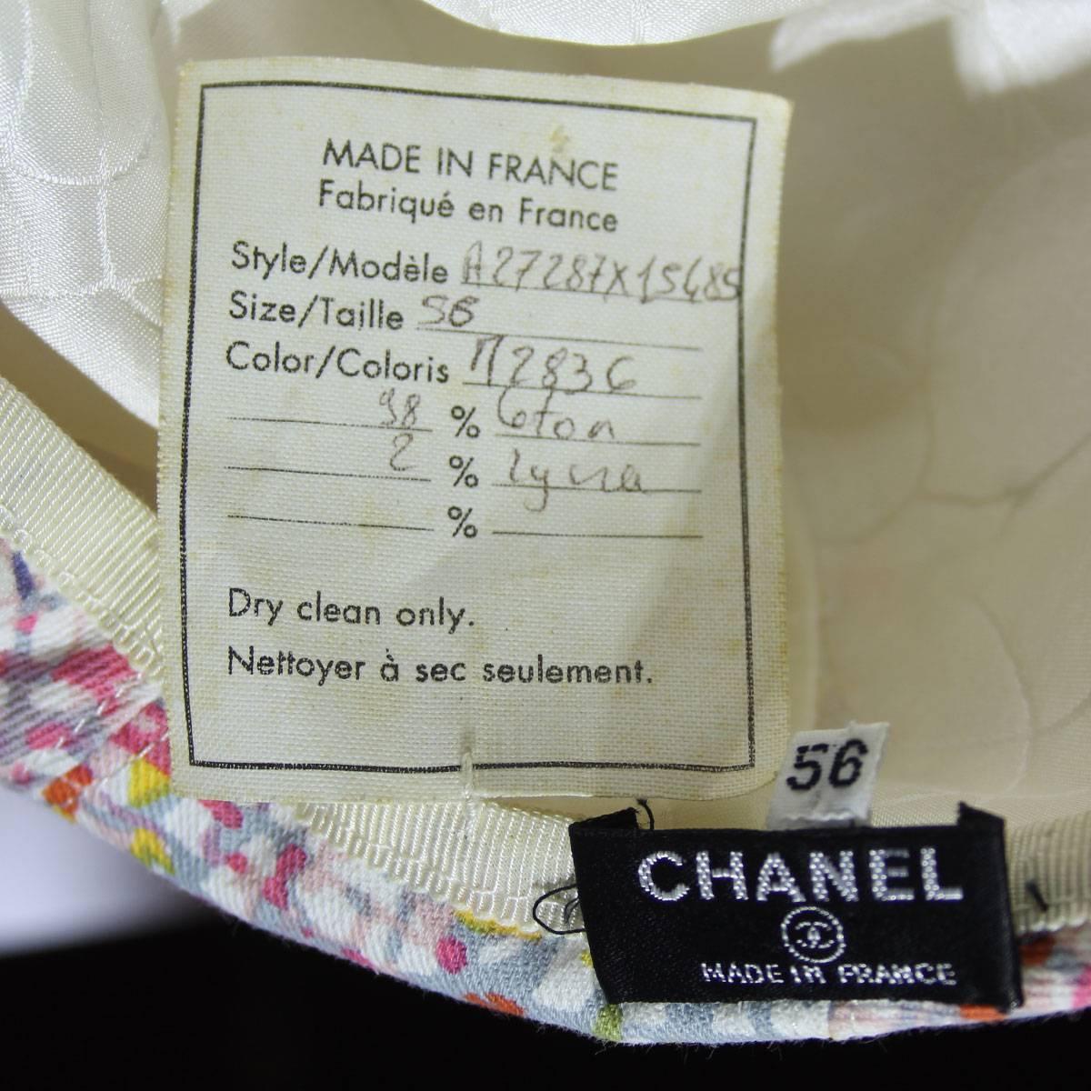 Authentic Chanel Multi Color Cotton Beret 1