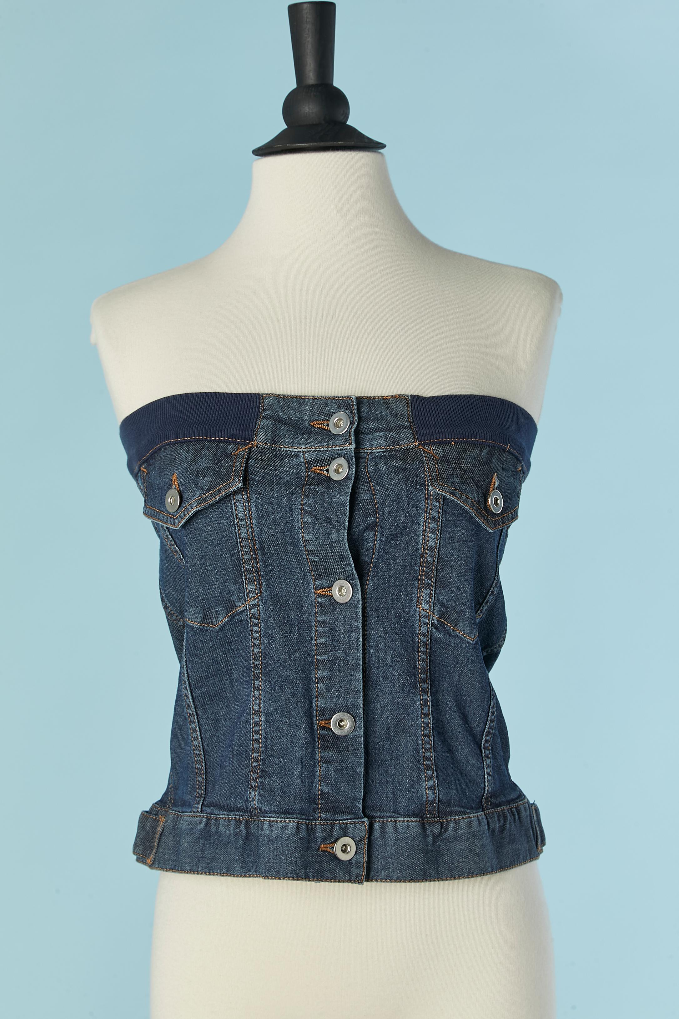 Jupe (ou bustier) en jean à lacets JEAN-PAUL GAULTIER en vente 2
