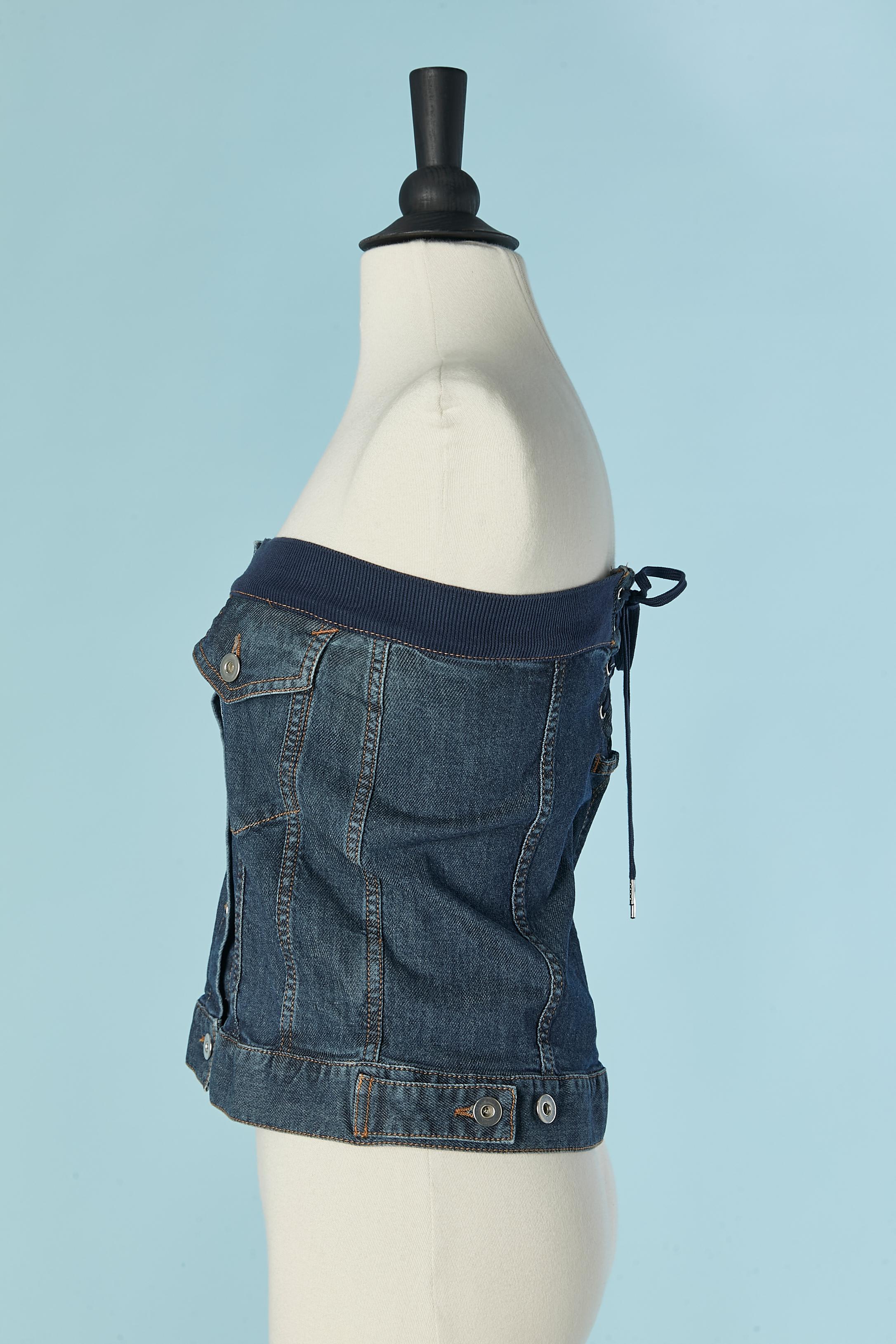 Jupe (ou bustier) en jean à lacets JEAN-PAUL GAULTIER en vente 3
