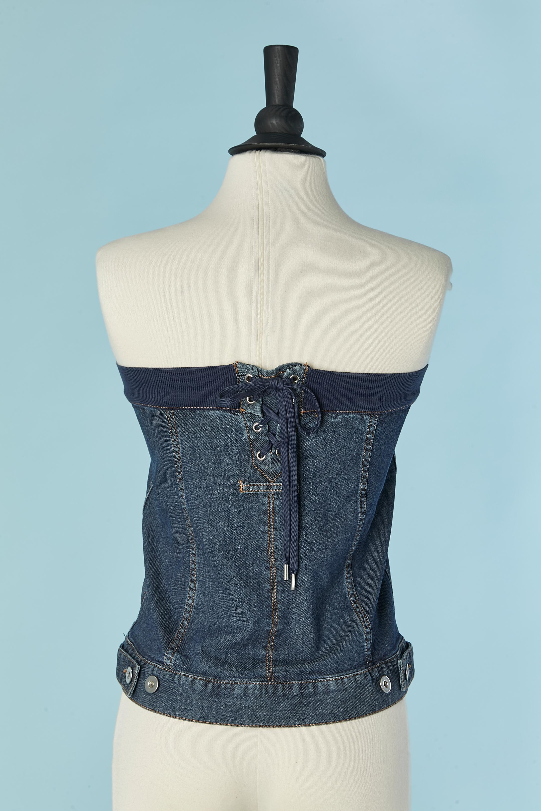 Jupe (ou bustier) en jean à lacets JEAN-PAUL GAULTIER en vente 4