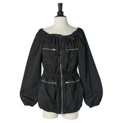 Giacca in cotone nero con chiusura a zip JEAN-PAUL GAULTIER Jeans