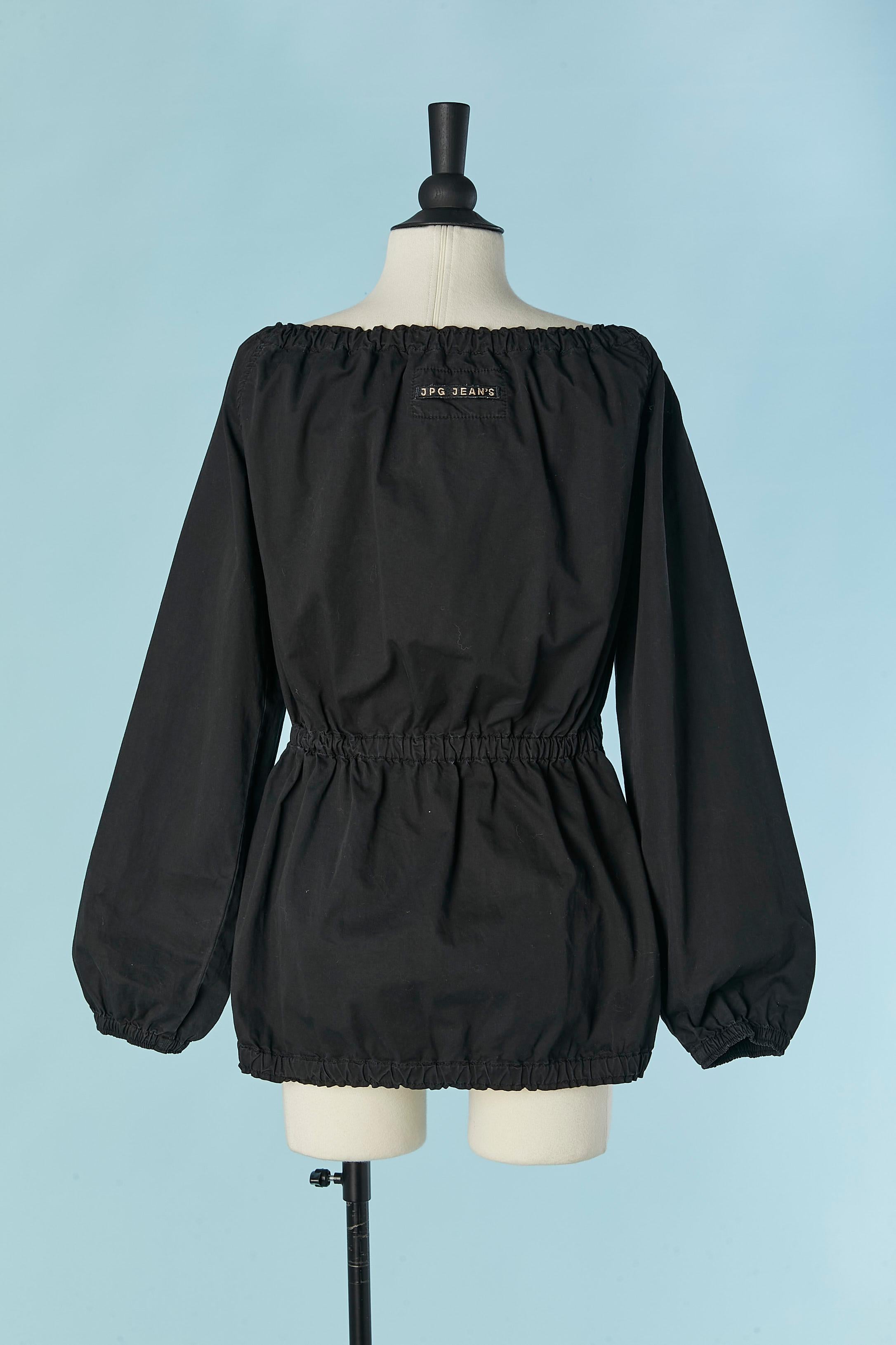 Giacca in cotone nero con chiusura a zip JEAN-PAUL GAULTIER Jeans in vendita 1