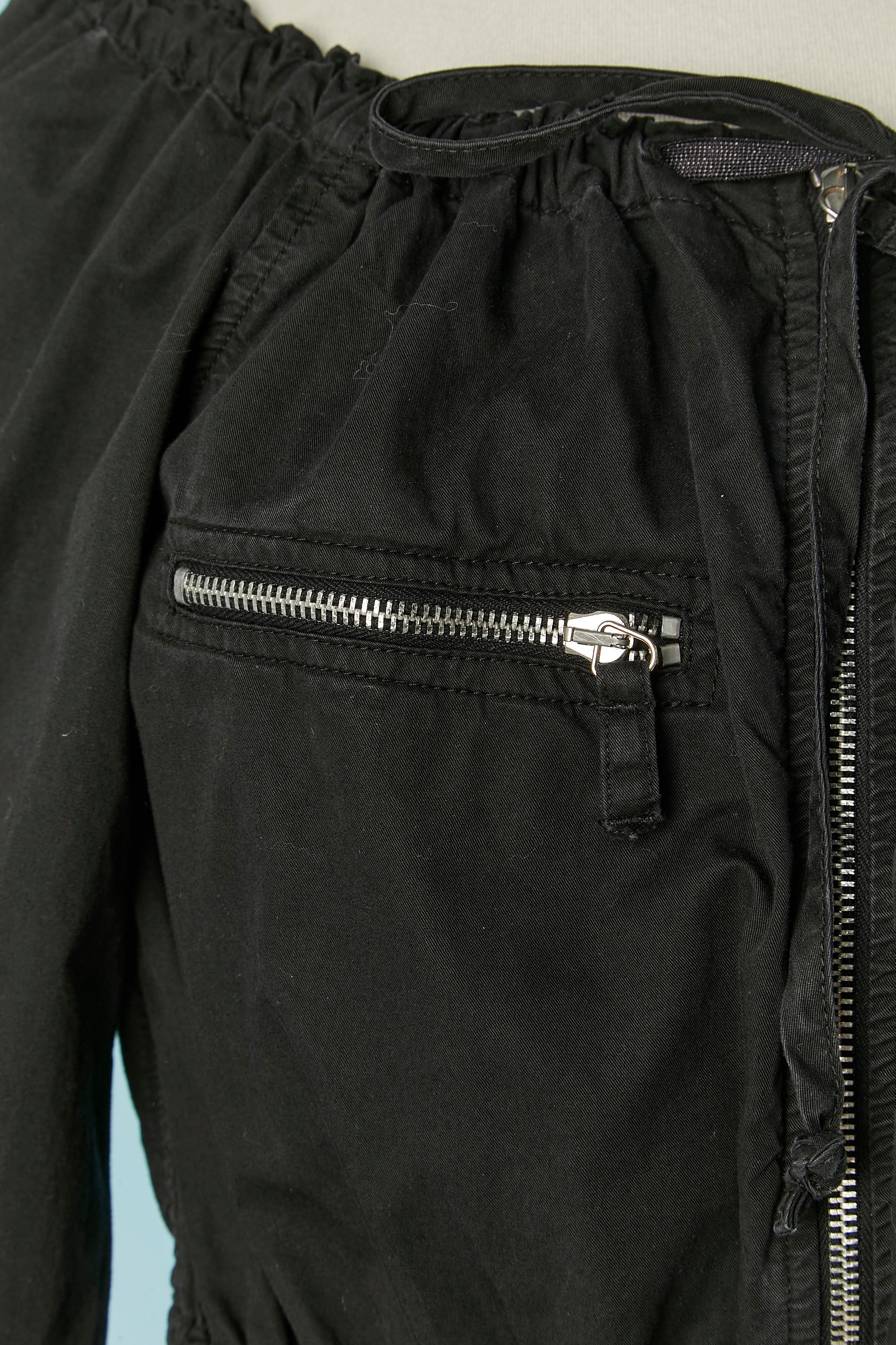 Nero Giacca in cotone nero con chiusura a zip JEAN-PAUL GAULTIER Jeans in vendita