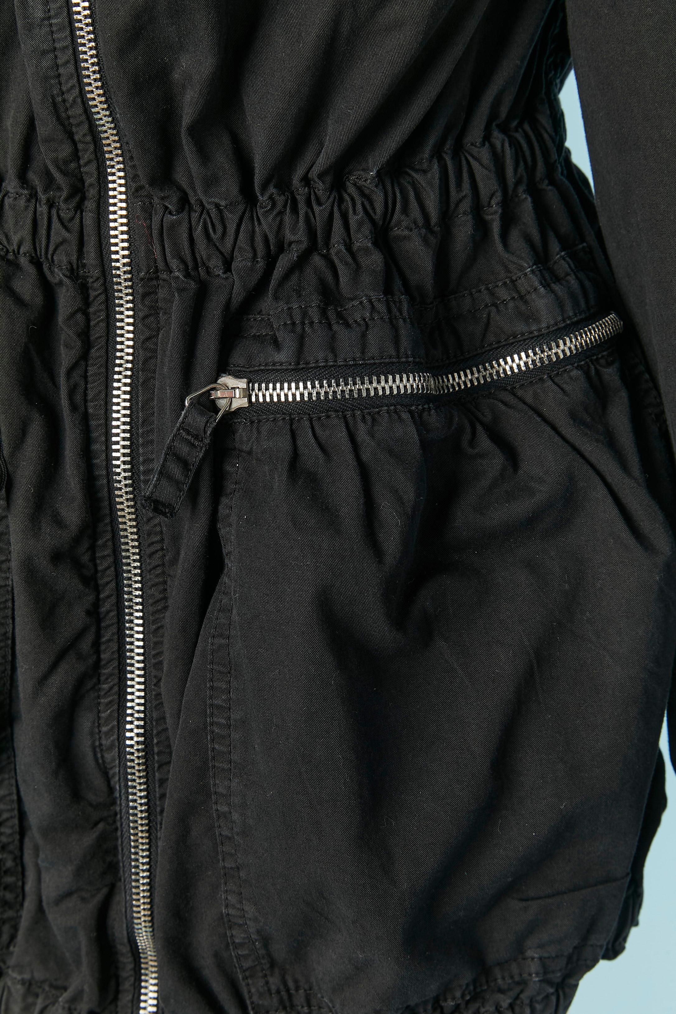 Giacca in cotone nero con chiusura a zip JEAN-PAUL GAULTIER Jeans In condizioni ottime in vendita a Saint-Ouen-Sur-Seine, FR