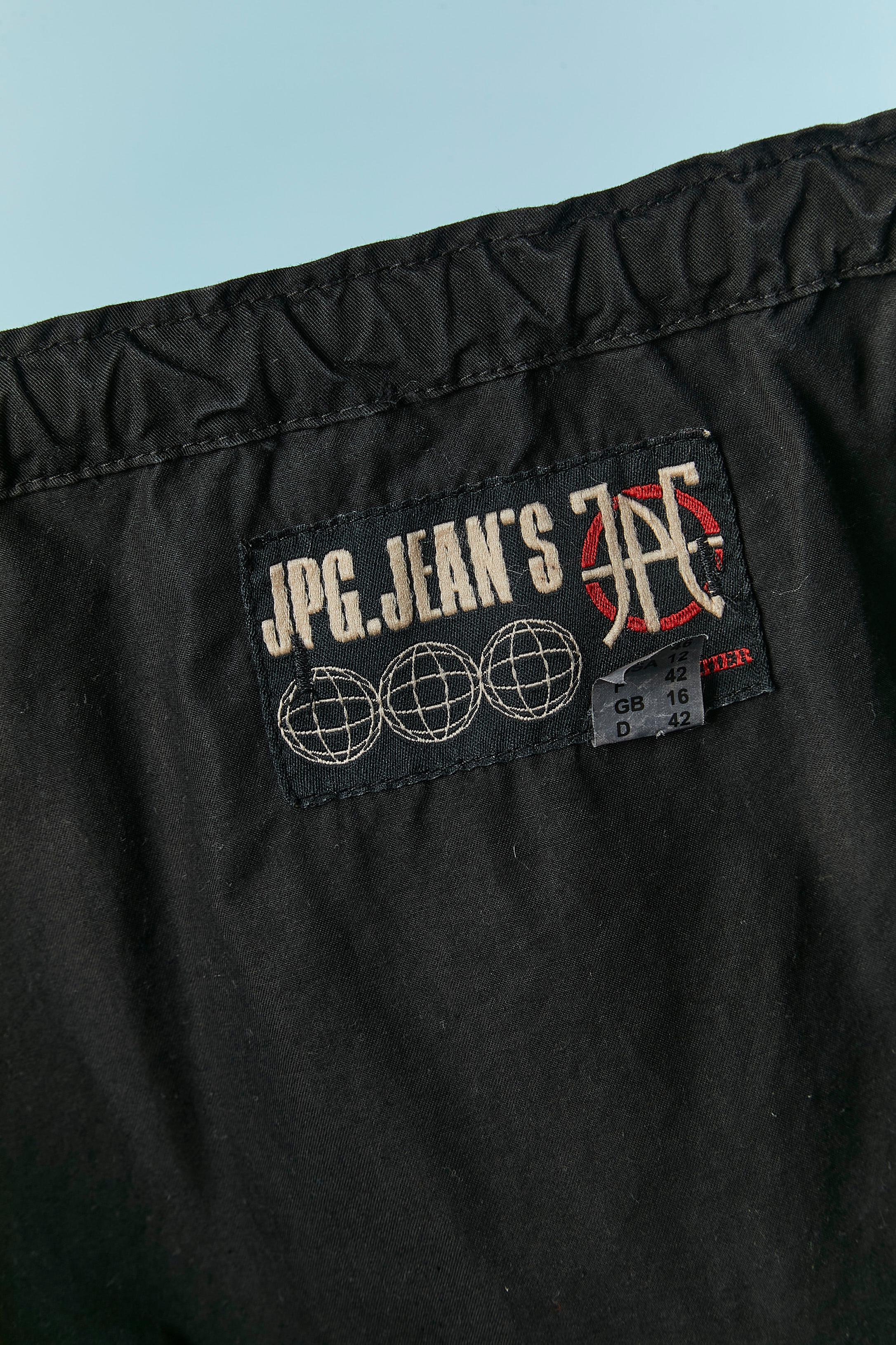 Giacca in cotone nero con chiusura a zip JEAN-PAUL GAULTIER Jeans in vendita 3