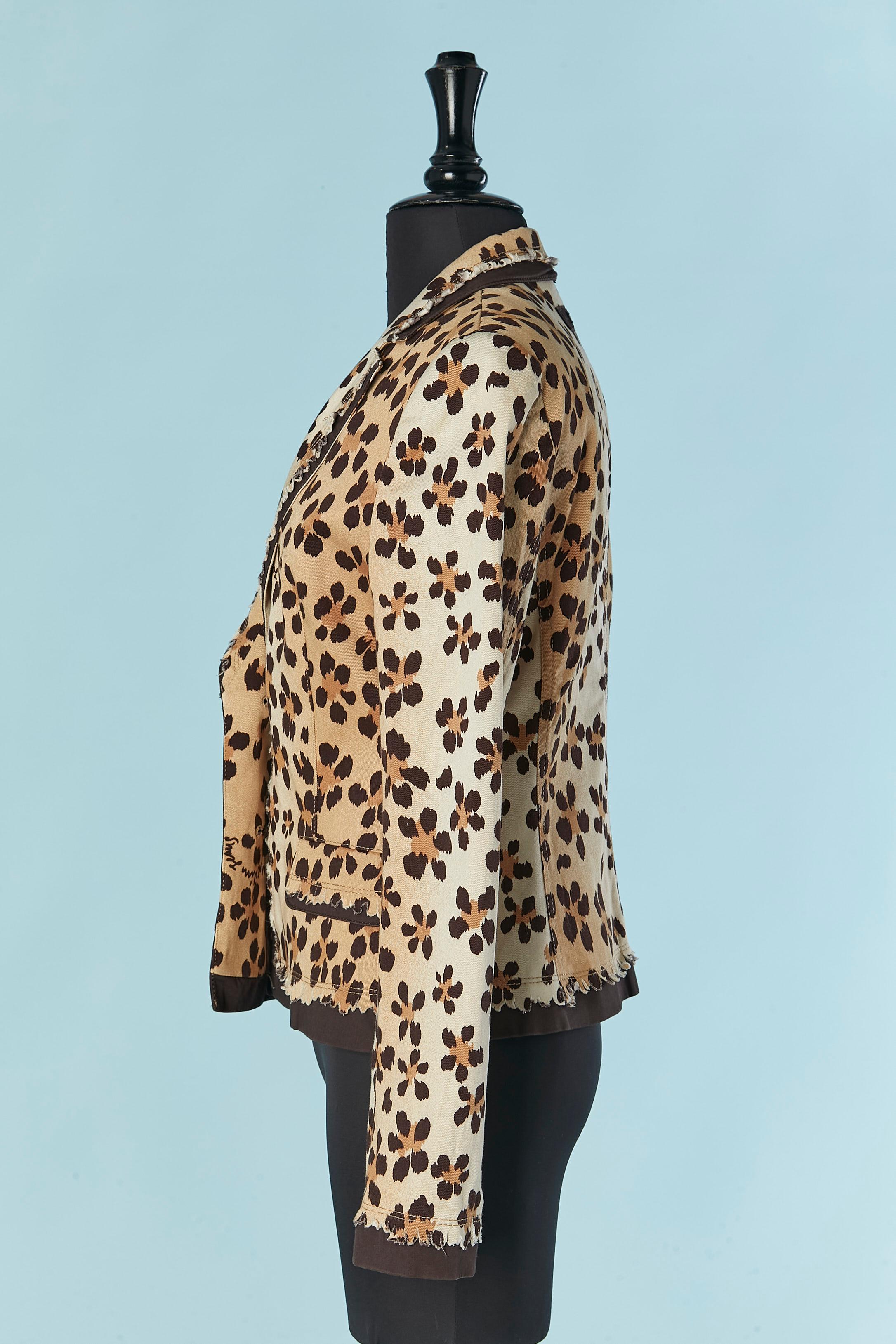 Veste en coton à imprimé léopard sur MOSCHINO JEANS Pour femmes en vente