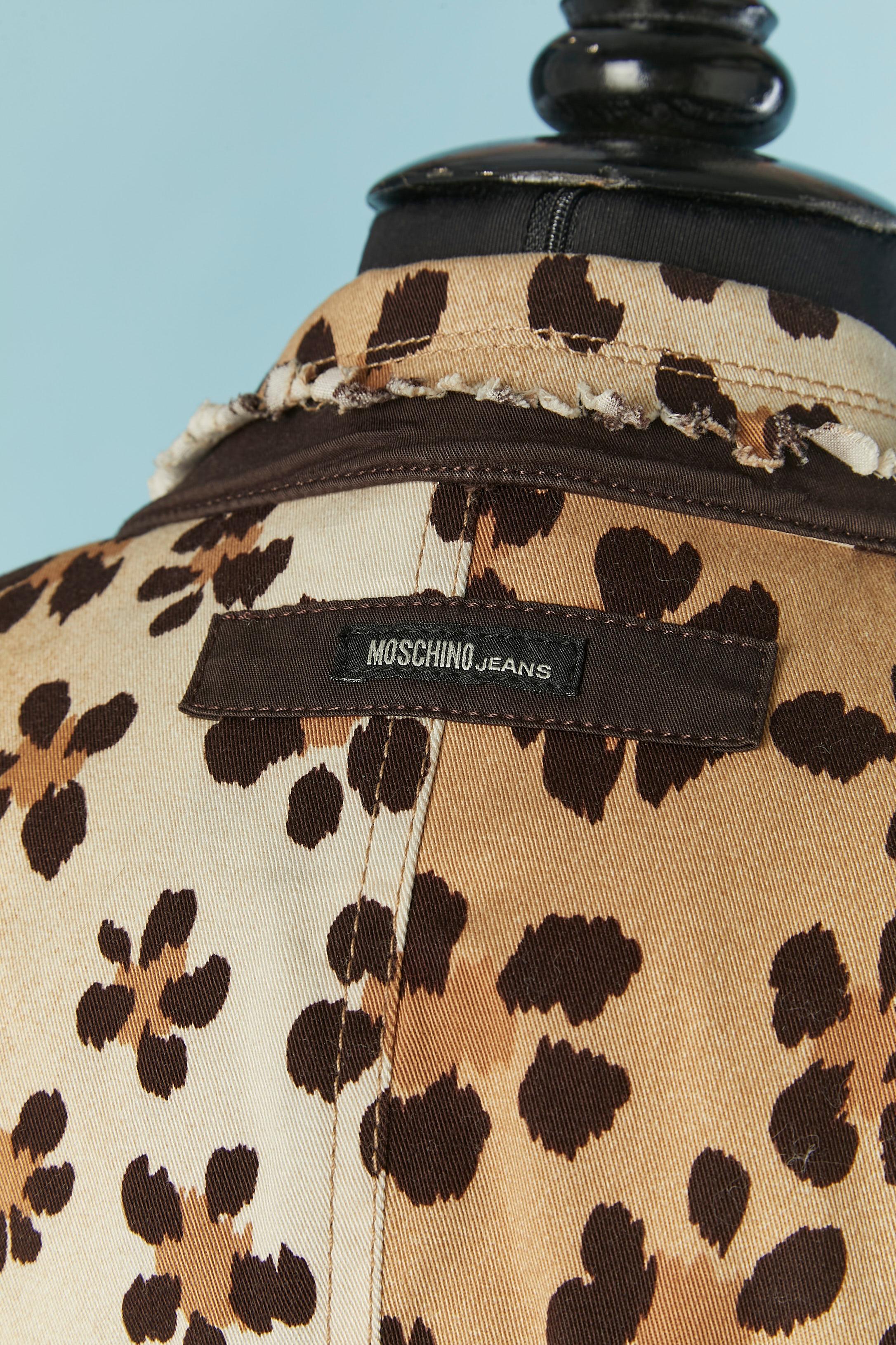 Veste en coton à imprimé léopard sur MOSCHINO JEANS en vente 2