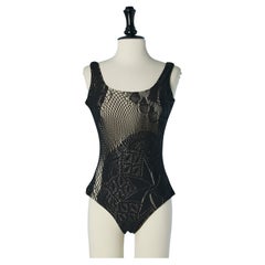 Costume da bagno in pizzo nero elasticizzato JEAN-PAUL GAULTIER SOLEIL