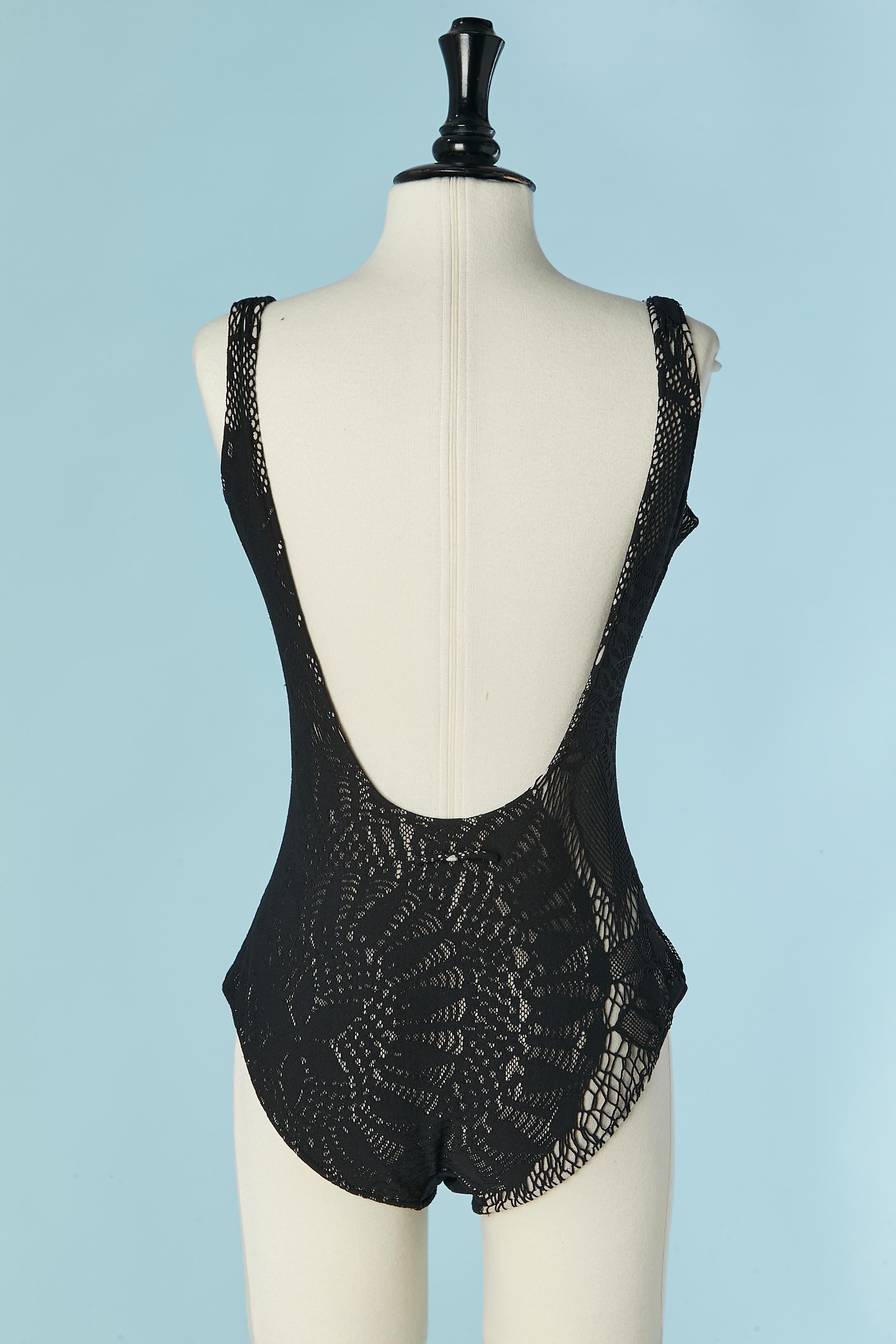 Maillot de bain en dentelle stretch noire JEAN-PAUL GAULTIER SOLEIL en vente 2