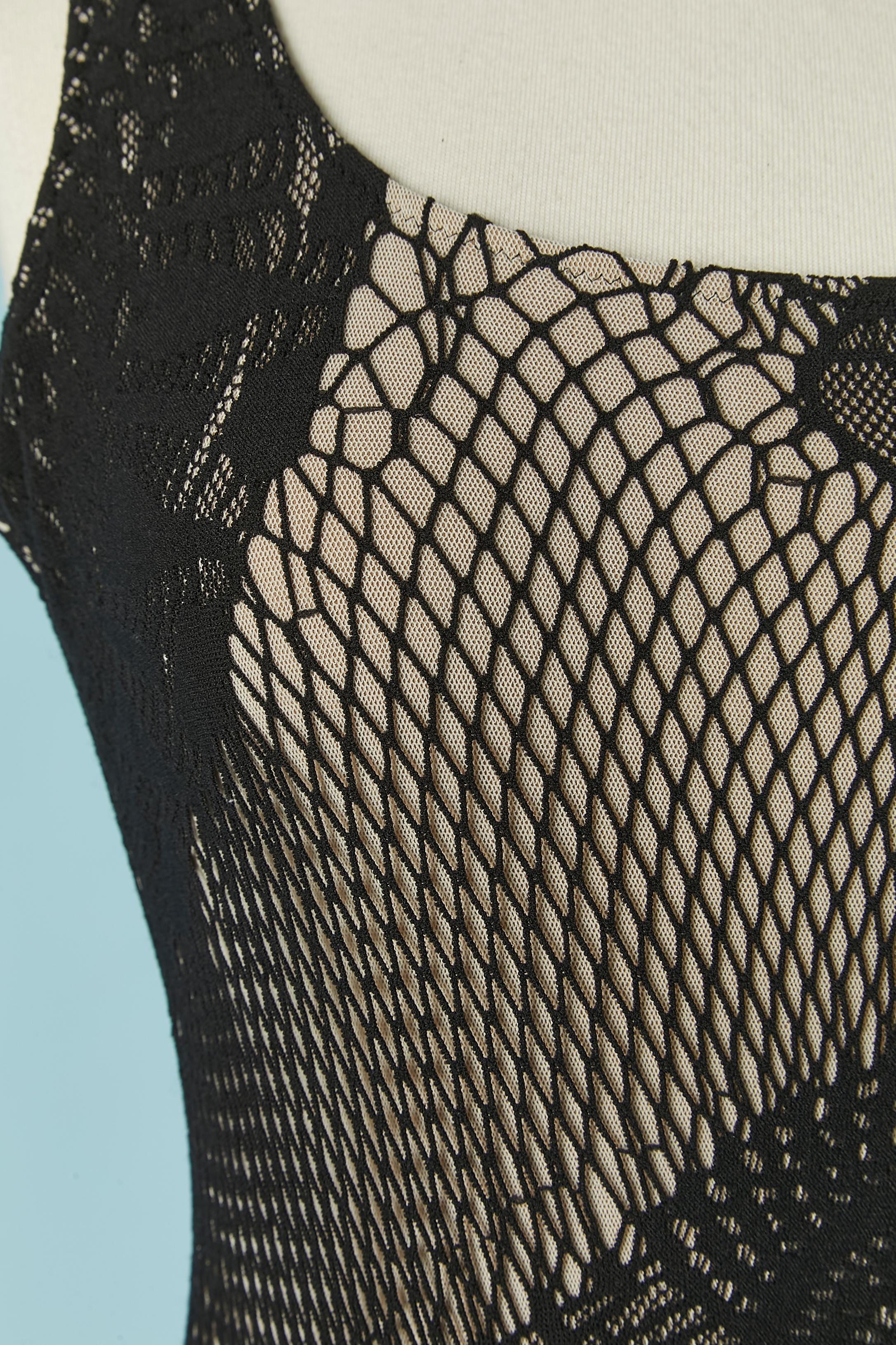 Noir Maillot de bain en dentelle stretch noire JEAN-PAUL GAULTIER SOLEIL en vente
