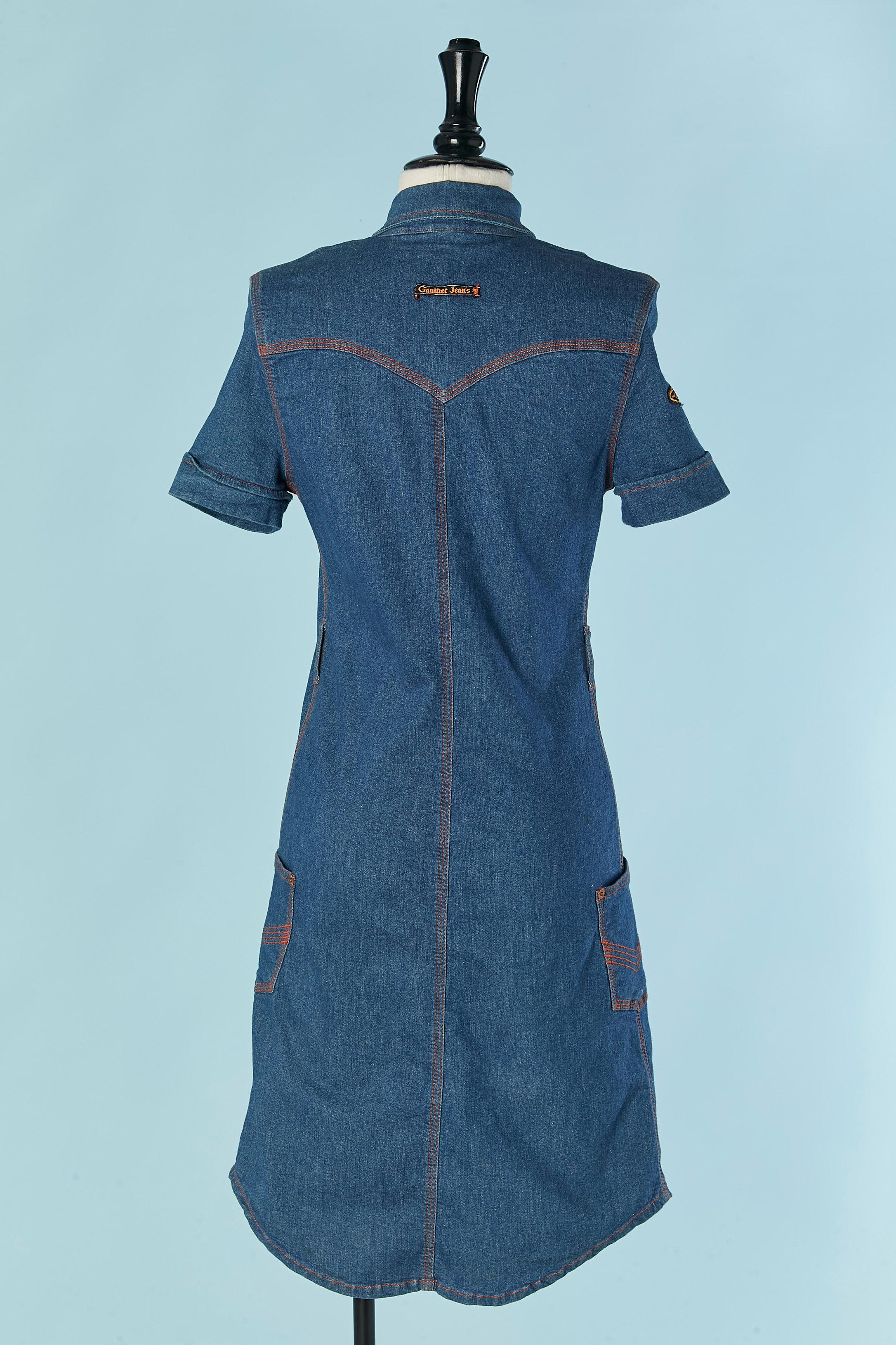 Robe en jean à manches courtes GAULTIER JEANS en vente 2