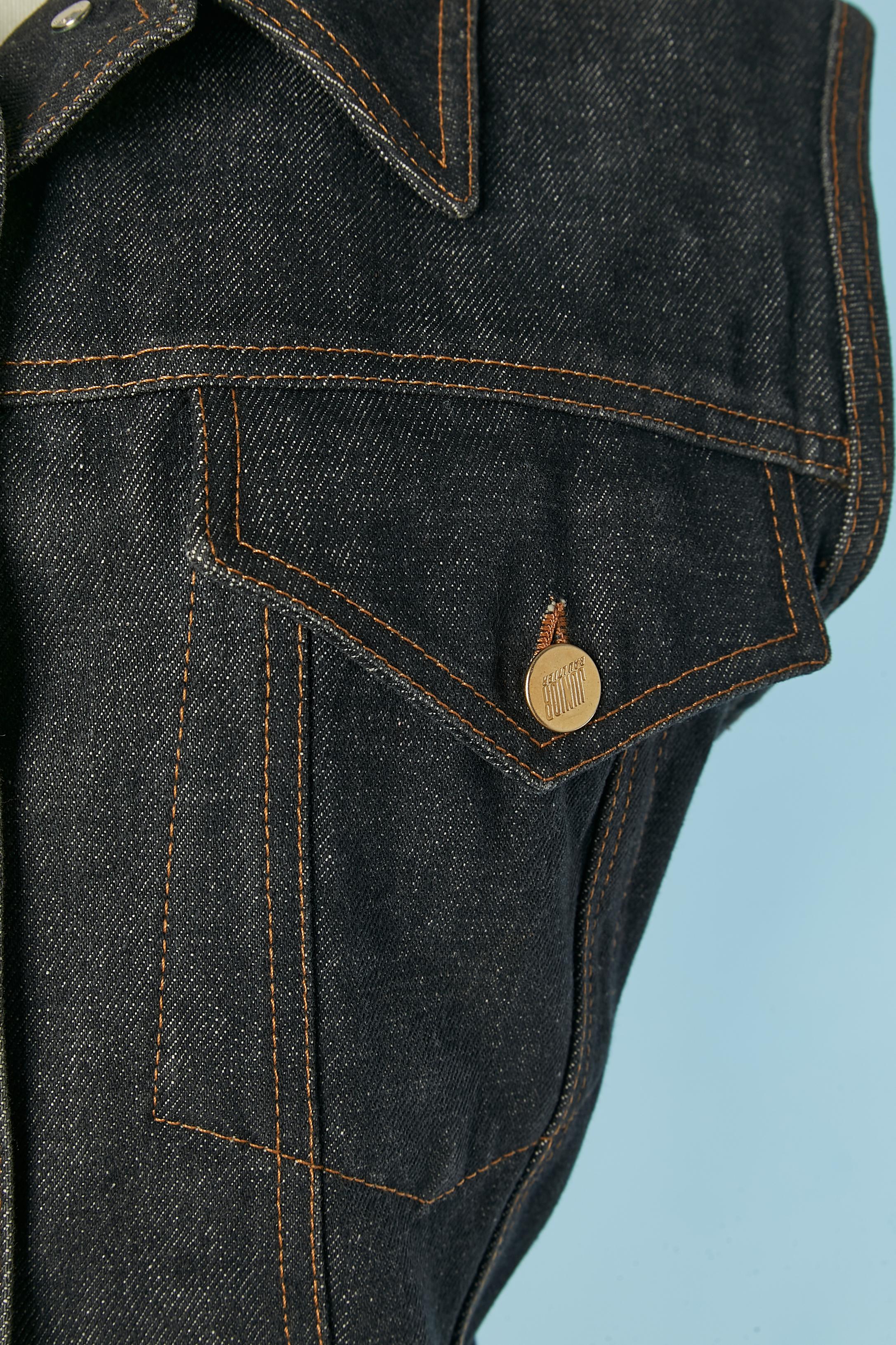 Chaqueta vaquera sin mangas con cordones en la espalda  GAULTIER JUNIOR Negro en venta