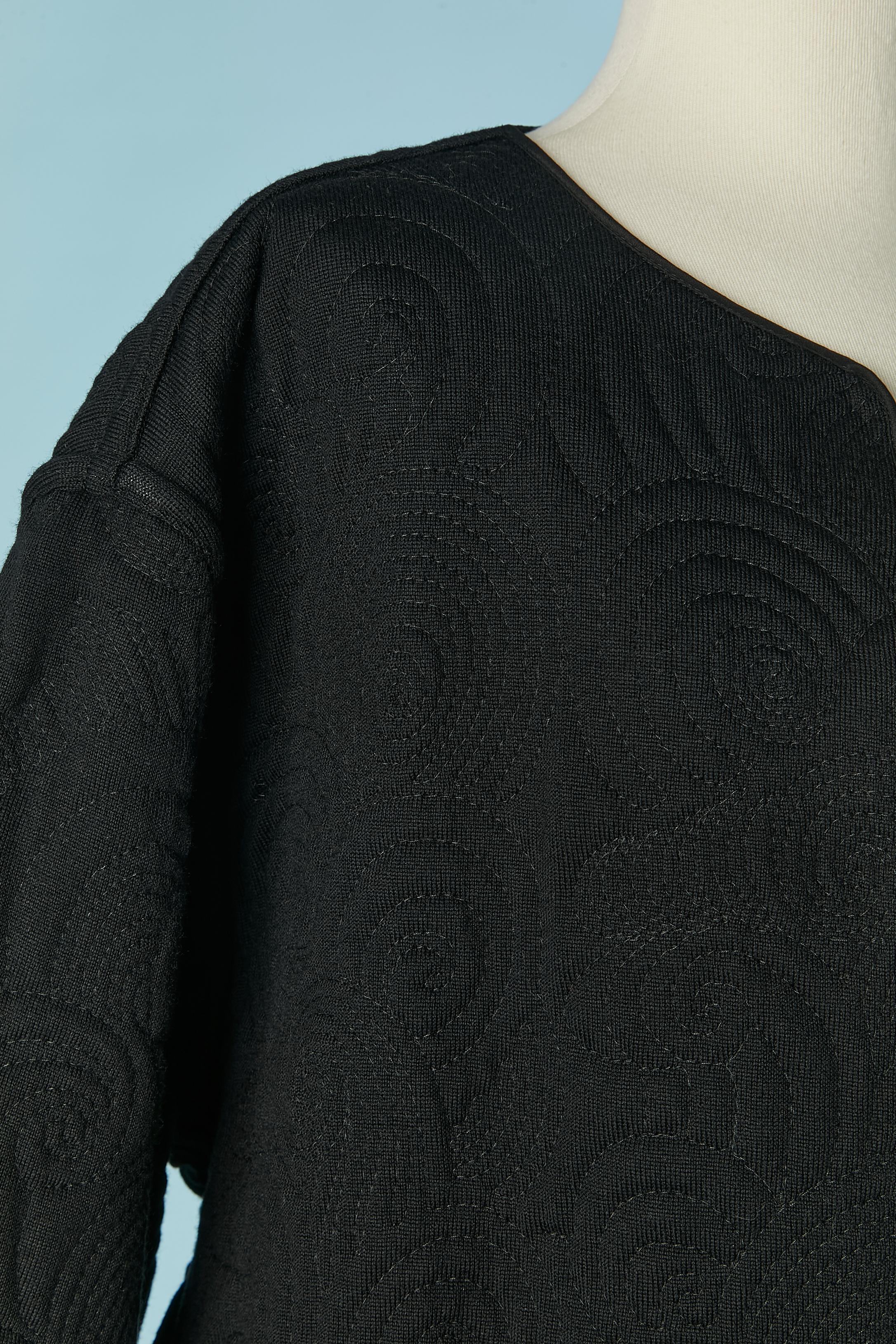 Conjunto de abrigo y falda de lana negra pespunteada GIANFRANCO FERRE Negro en venta