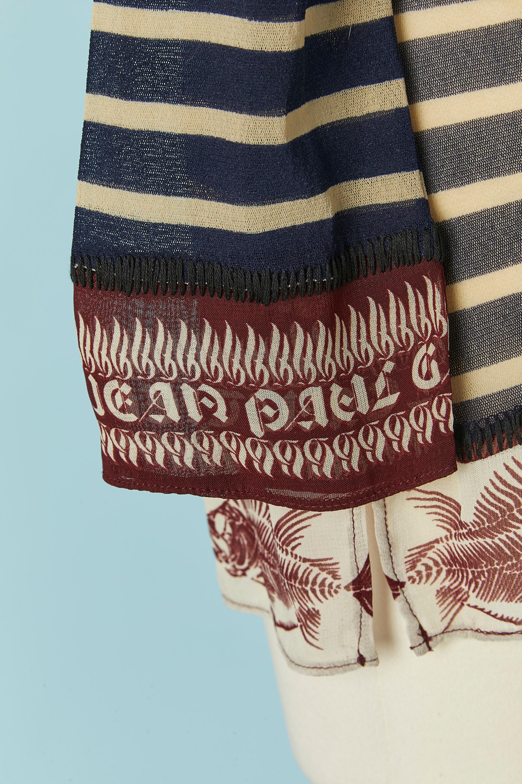 Tul elástico transparente con estampado de rayas y peces JEAN-PAUL GAULTIER Maille en Excelente estado para la venta en Saint-Ouen-Sur-Seine, FR
