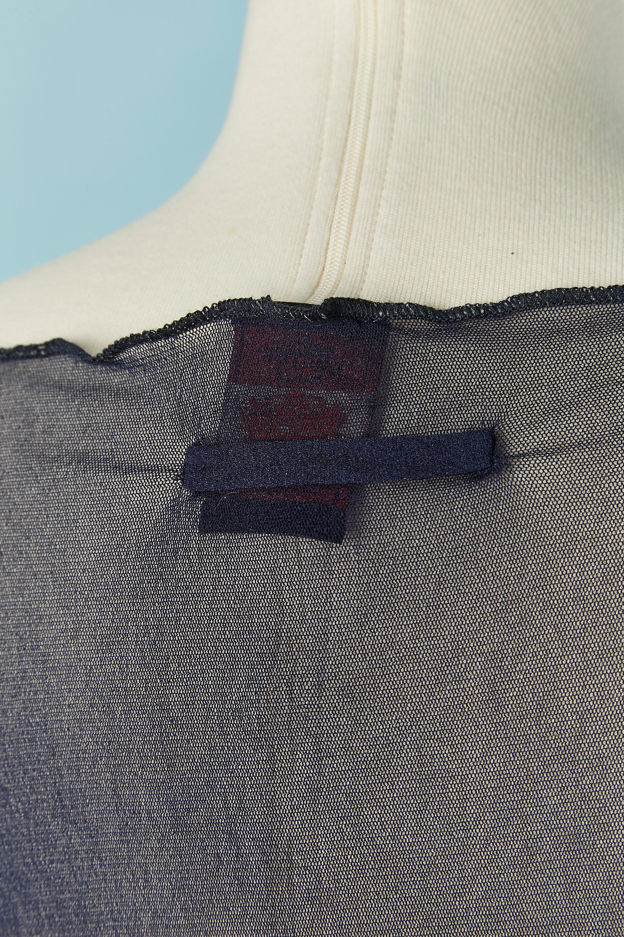 Tul elástico transparente con estampado de rayas y peces JEAN-PAUL GAULTIER Maille en venta 2