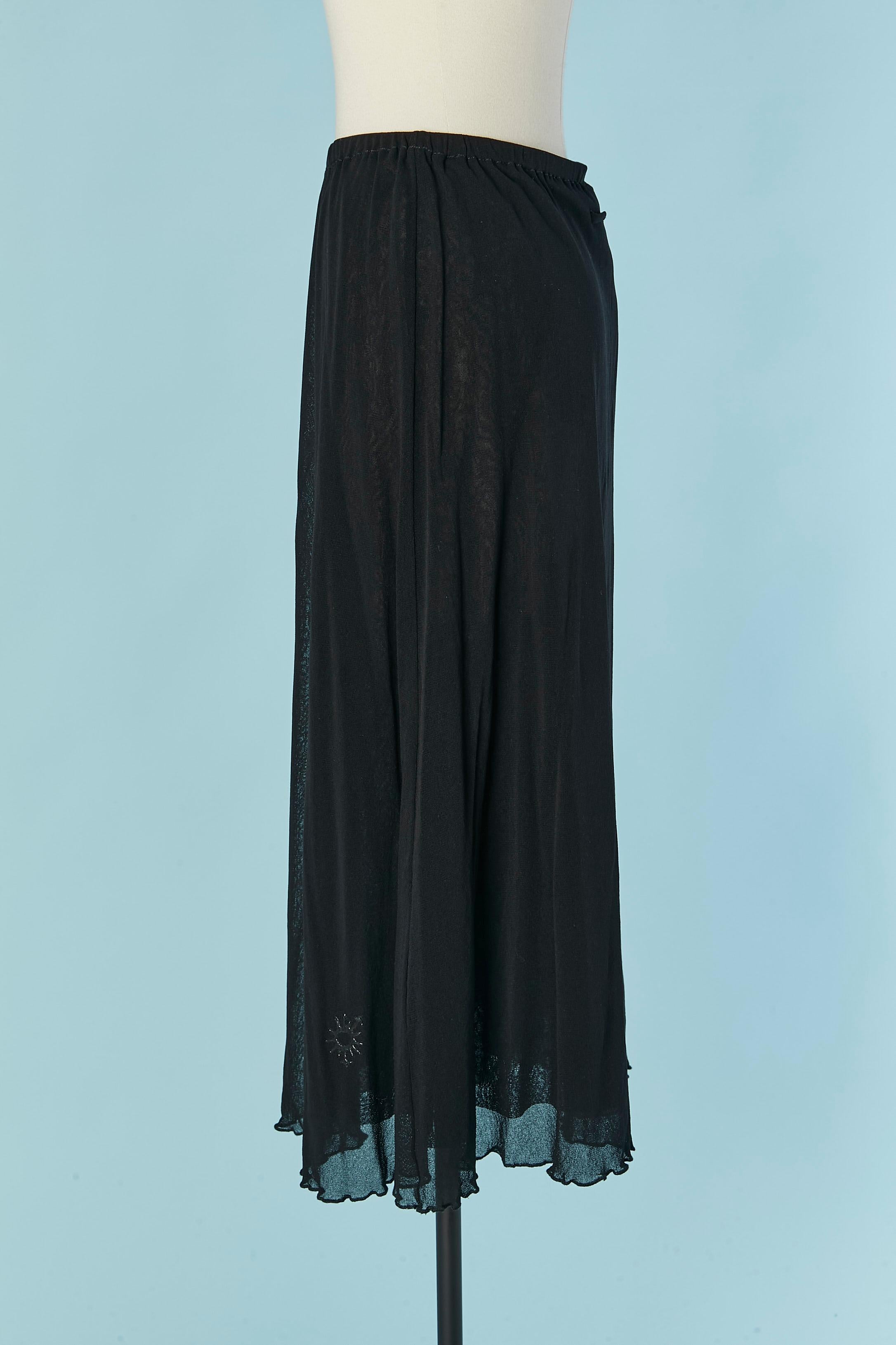 Jupe longue en tulle extensible noir JEAN-PAUL GAULTIER SOLEIL Excellent état - En vente à Saint-Ouen-Sur-Seine, FR