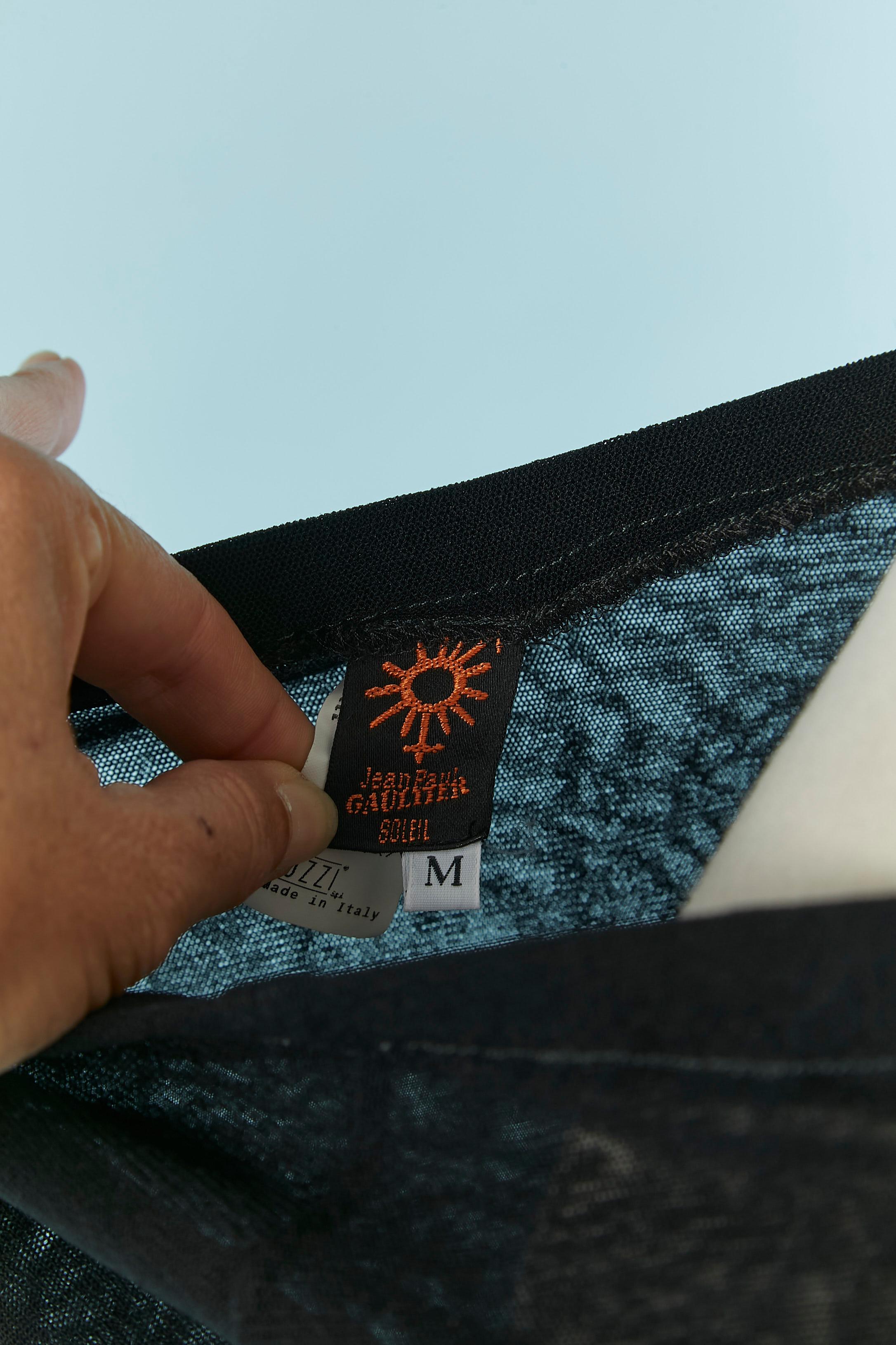Jupe longue en tulle extensible noir JEAN-PAUL GAULTIER SOLEIL en vente 2