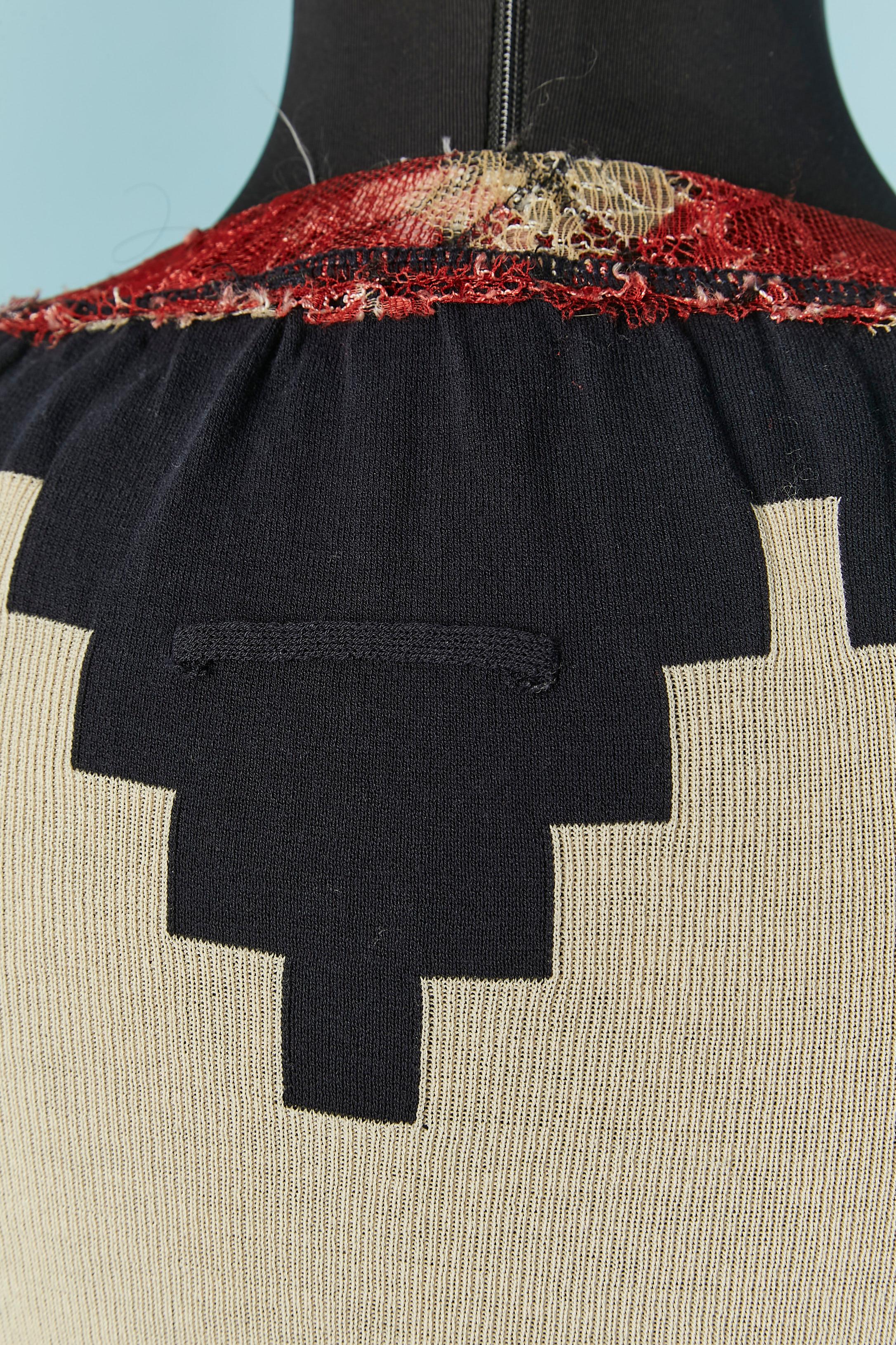 Top de punto de algodón jacquard y encaje JEAN-PAUL GAULTIER Maille en venta 1