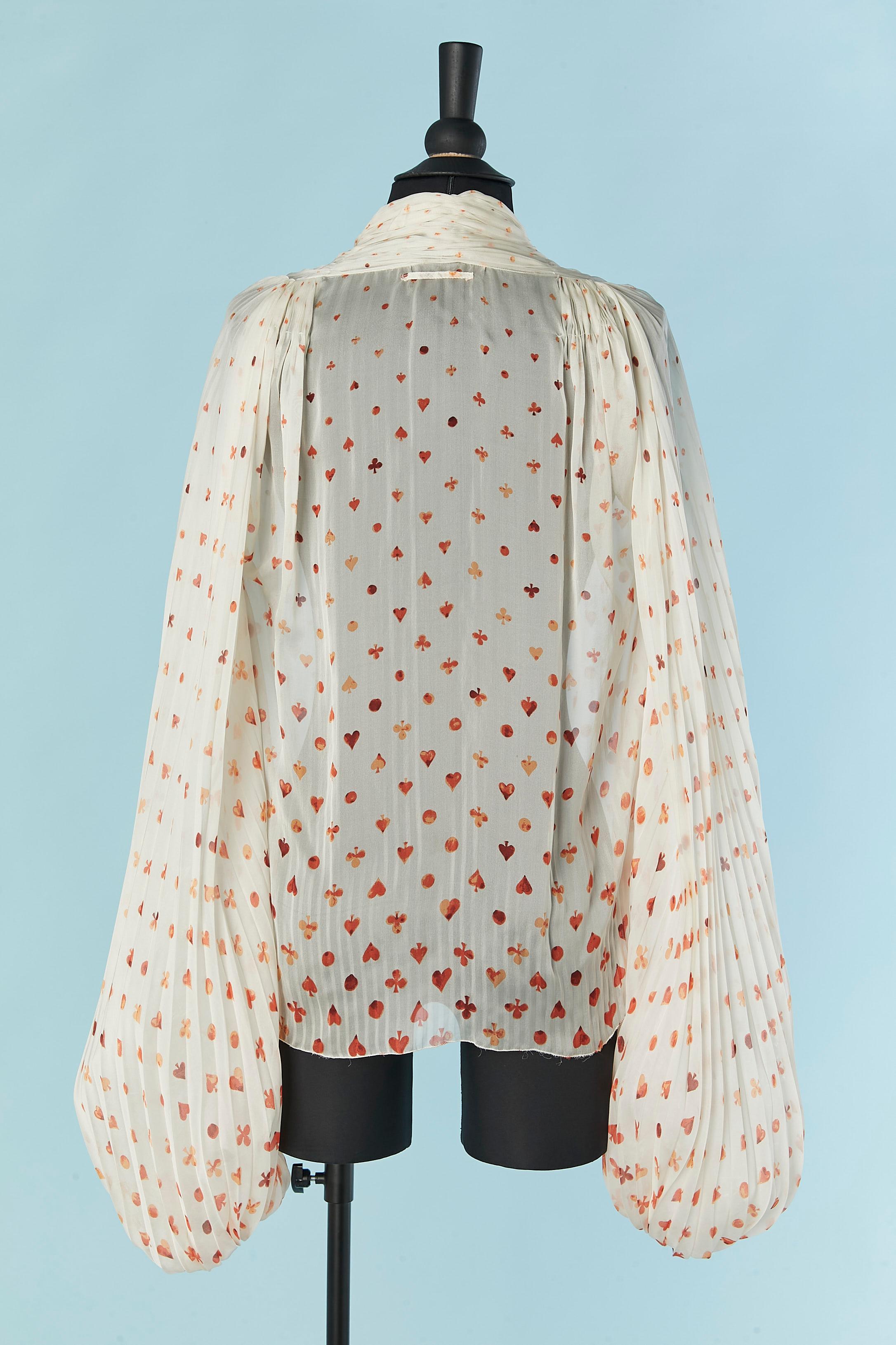 Femenino o masculino Camisa de gasa de seda transparente estampada y plisada JEAN -PAUL GAULTIER en venta
