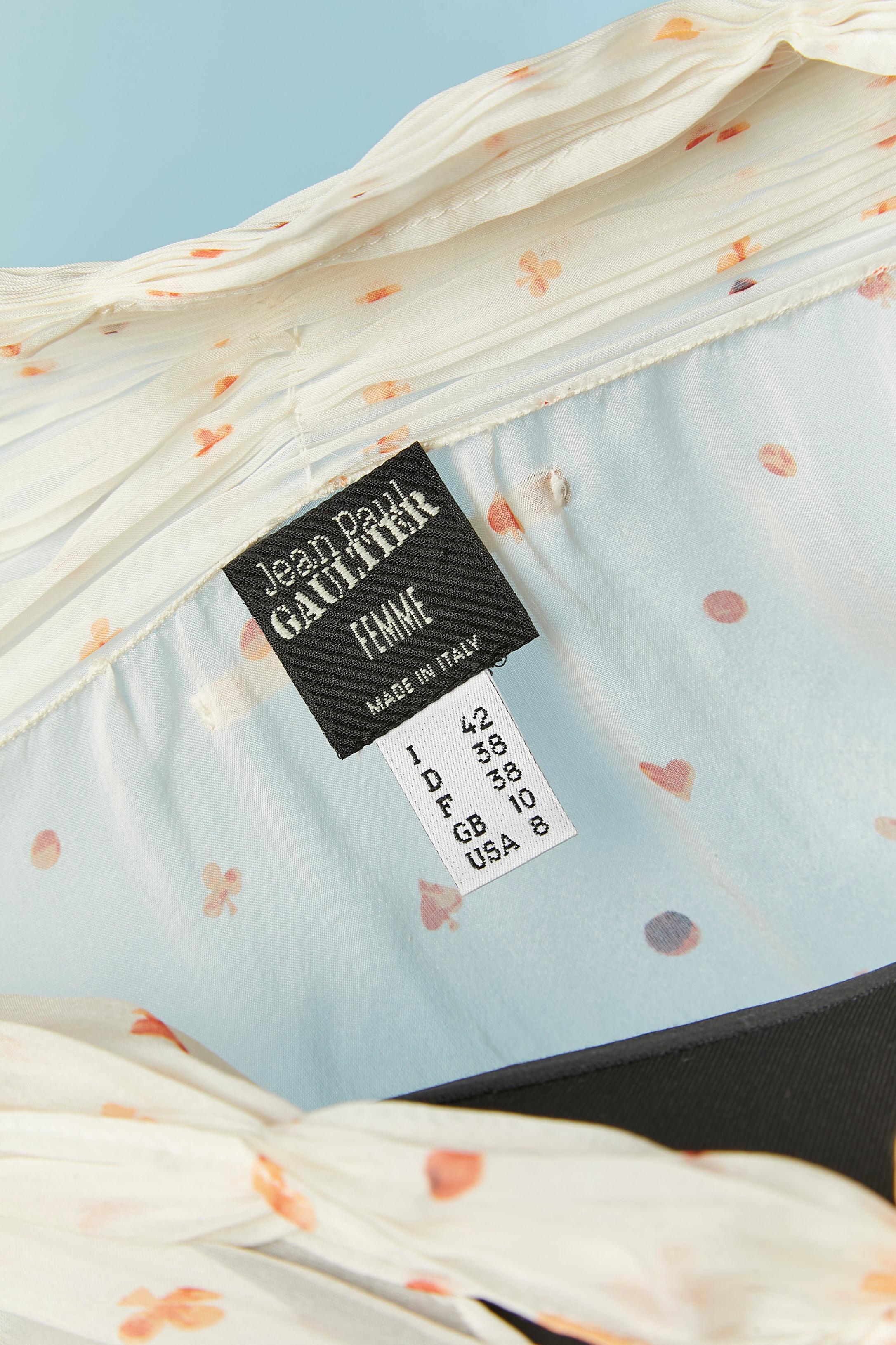 Camisa de gasa de seda transparente estampada y plisada JEAN -PAUL GAULTIER en venta 2