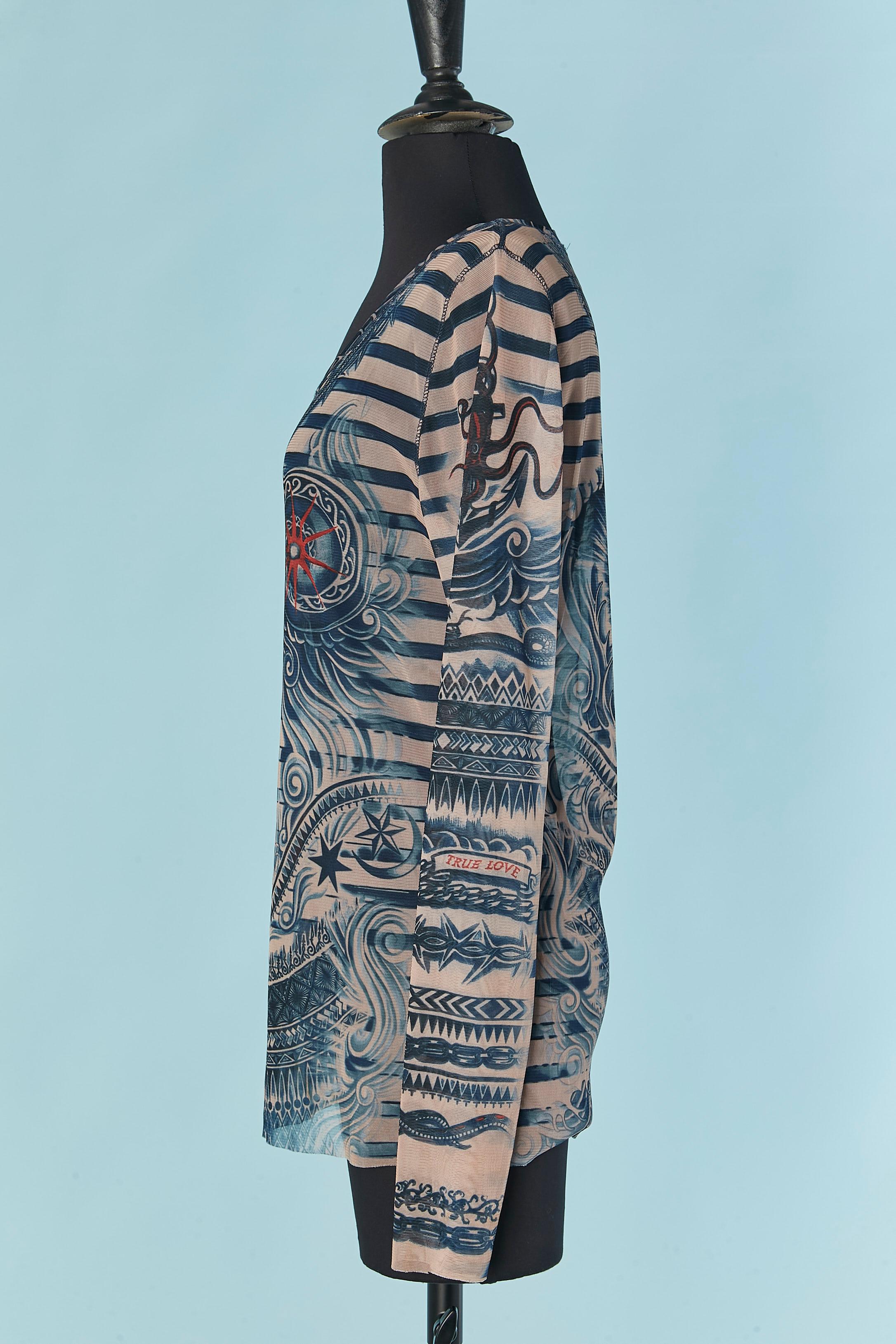 Donna Maglietta a maniche lunghe Tattoo di Jean Paul Gaultier per LINDEX in vendita