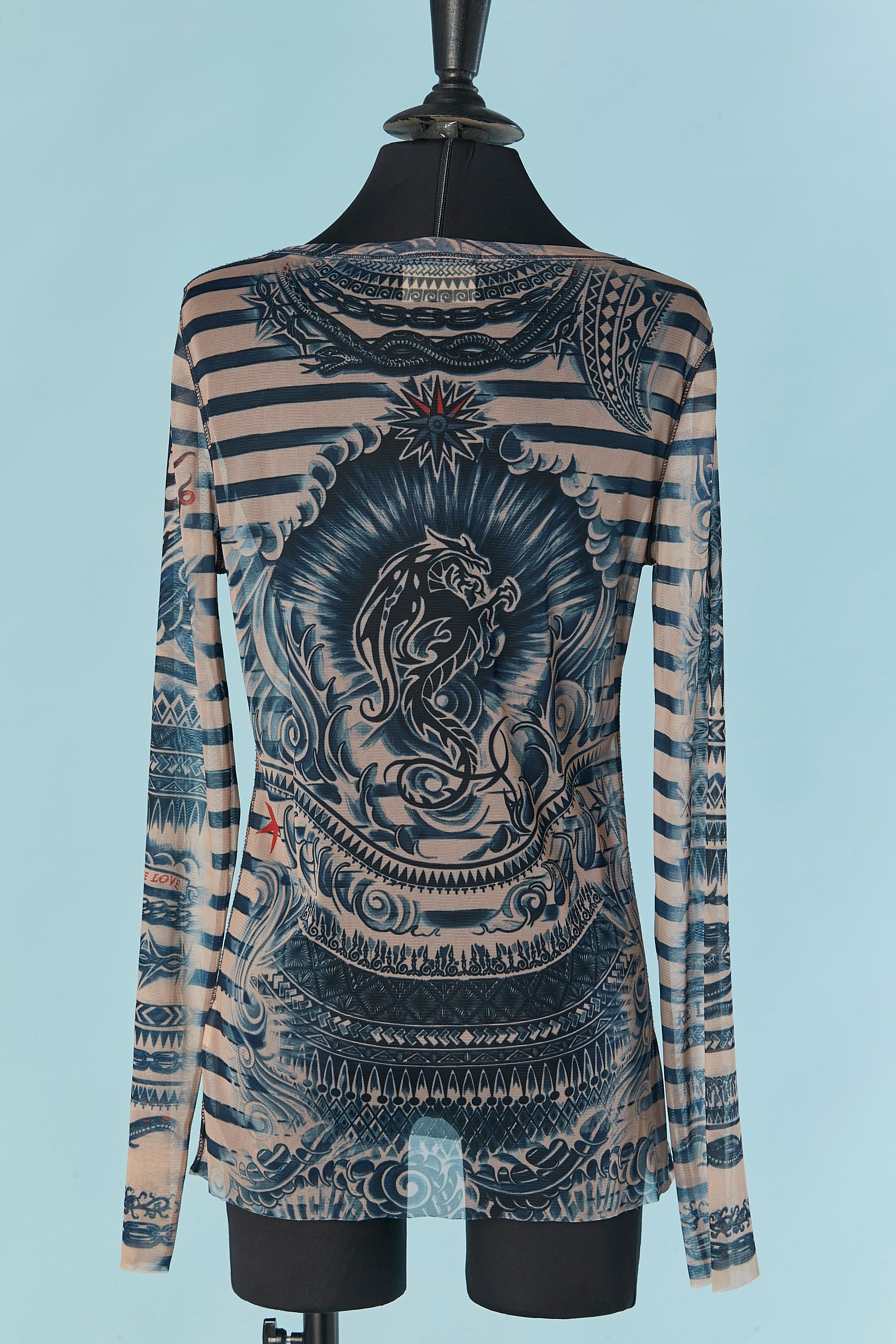 Maglietta a maniche lunghe Tattoo di Jean Paul Gaultier per LINDEX in vendita 2