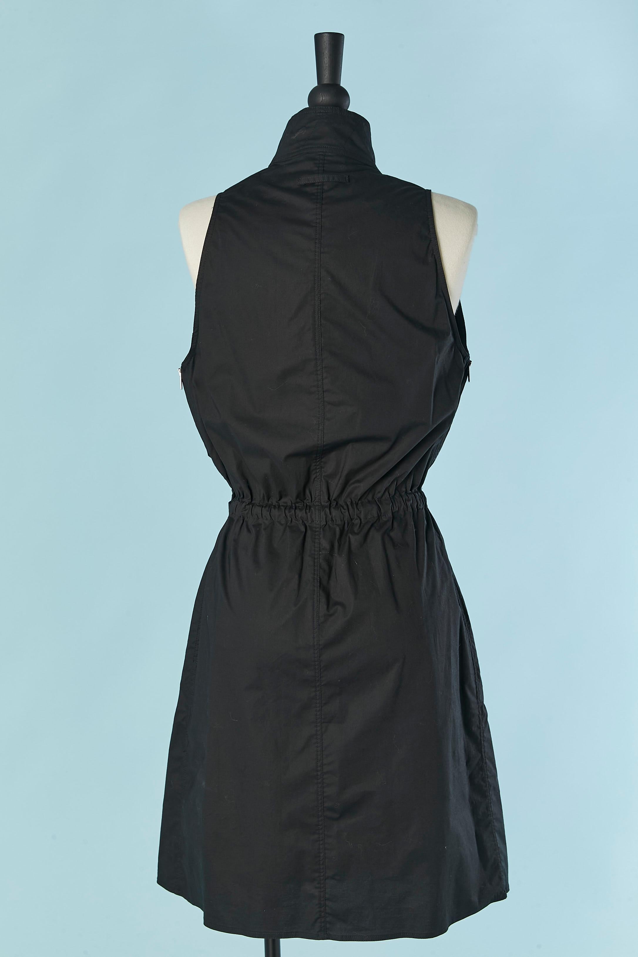 Robe noire en coton sans manches avec fermeture à glissière JEAN-PAUL GAULTIER Pour femmes en vente