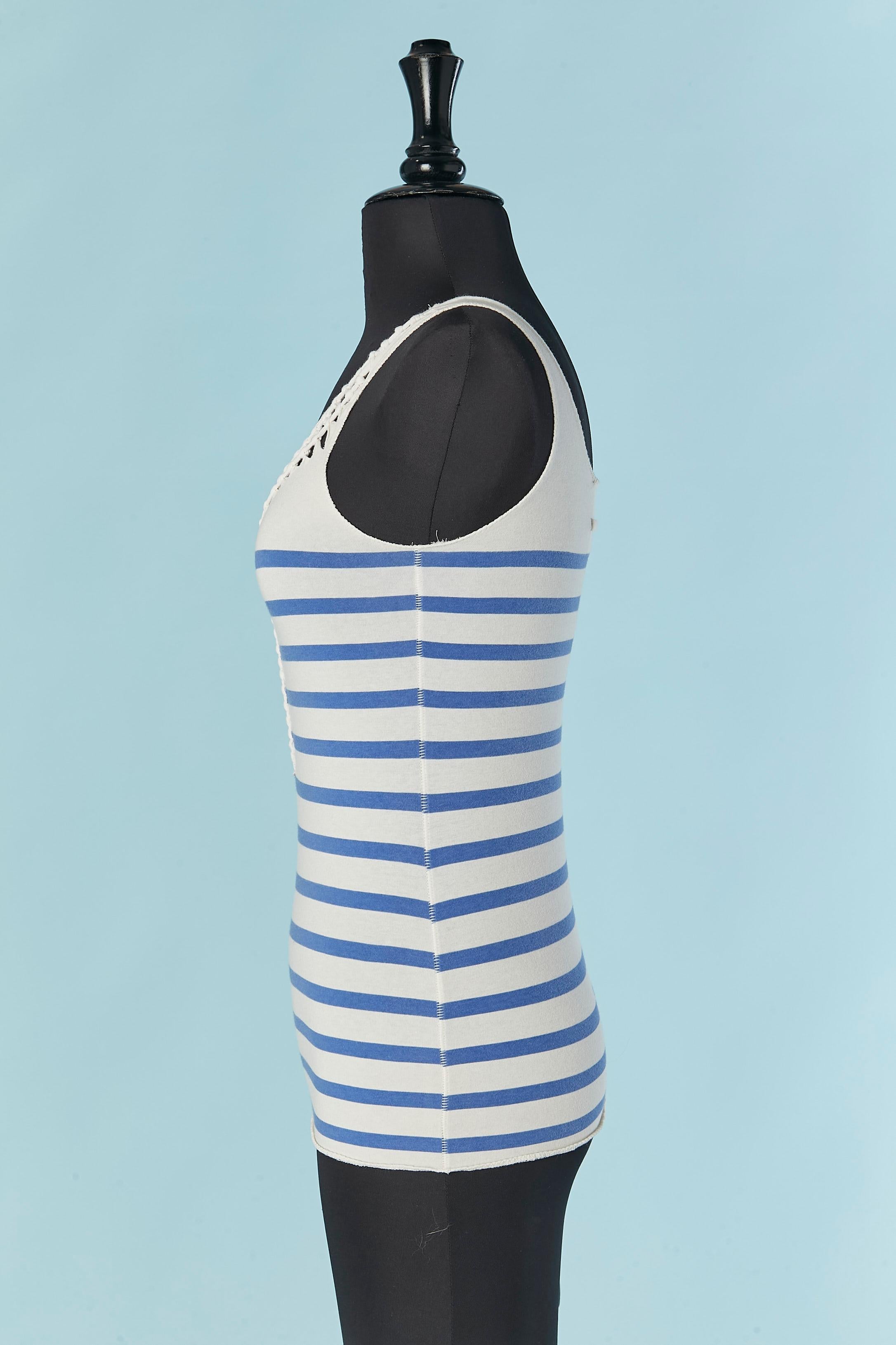 Nero Canotta a righe in cotone JEAN -PAUL GAULTIER Maille in vendita