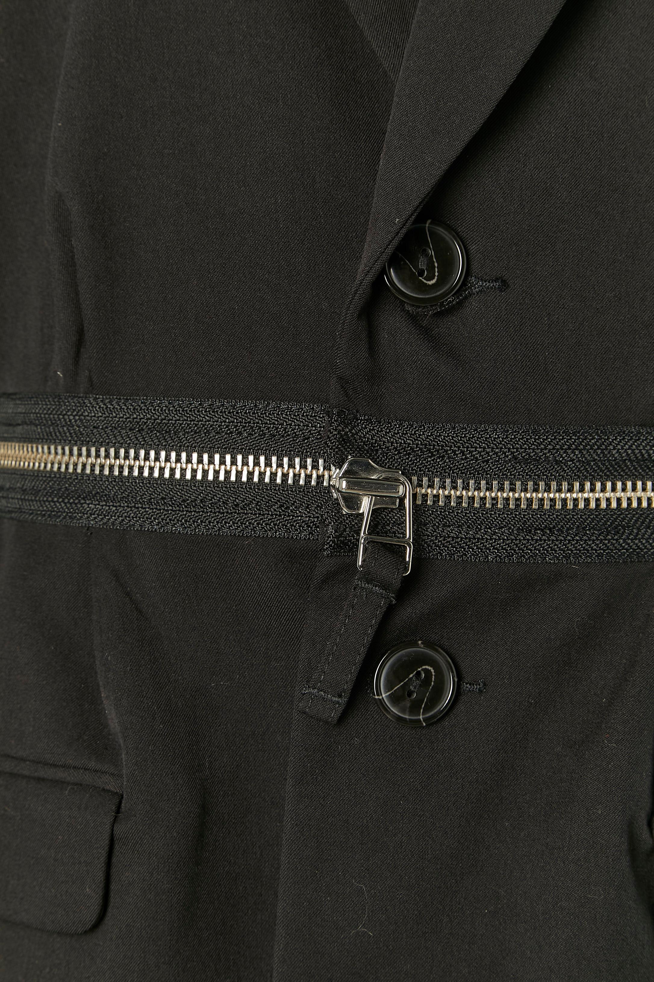 Nero Giacca monopetto nera con cerniera JEAN-PAUL GAULTIER per LINDEX in vendita