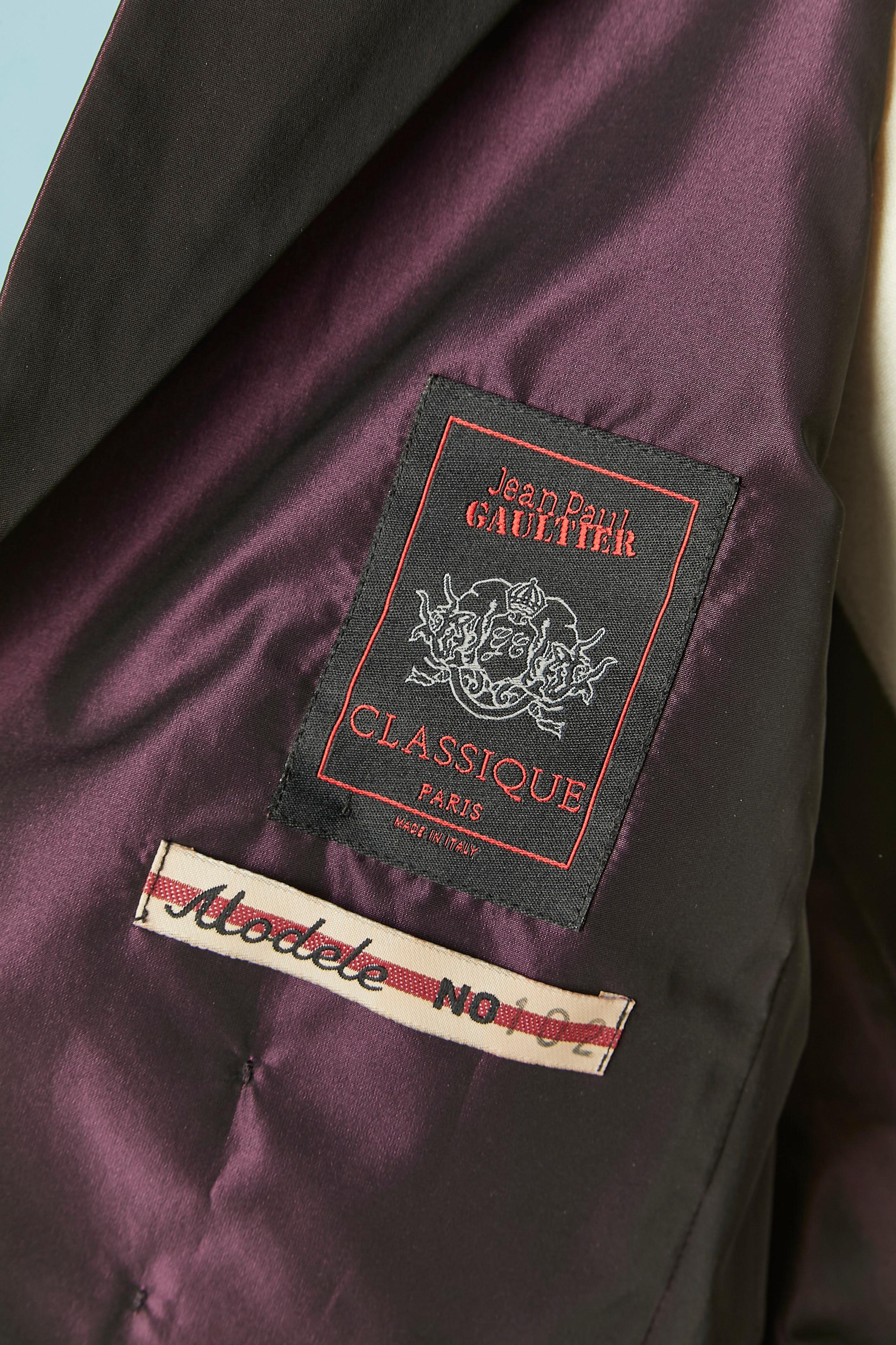 Giacca doppiopetto in taffetas viola Jean Paul Gaultier Classique in vendita 2
