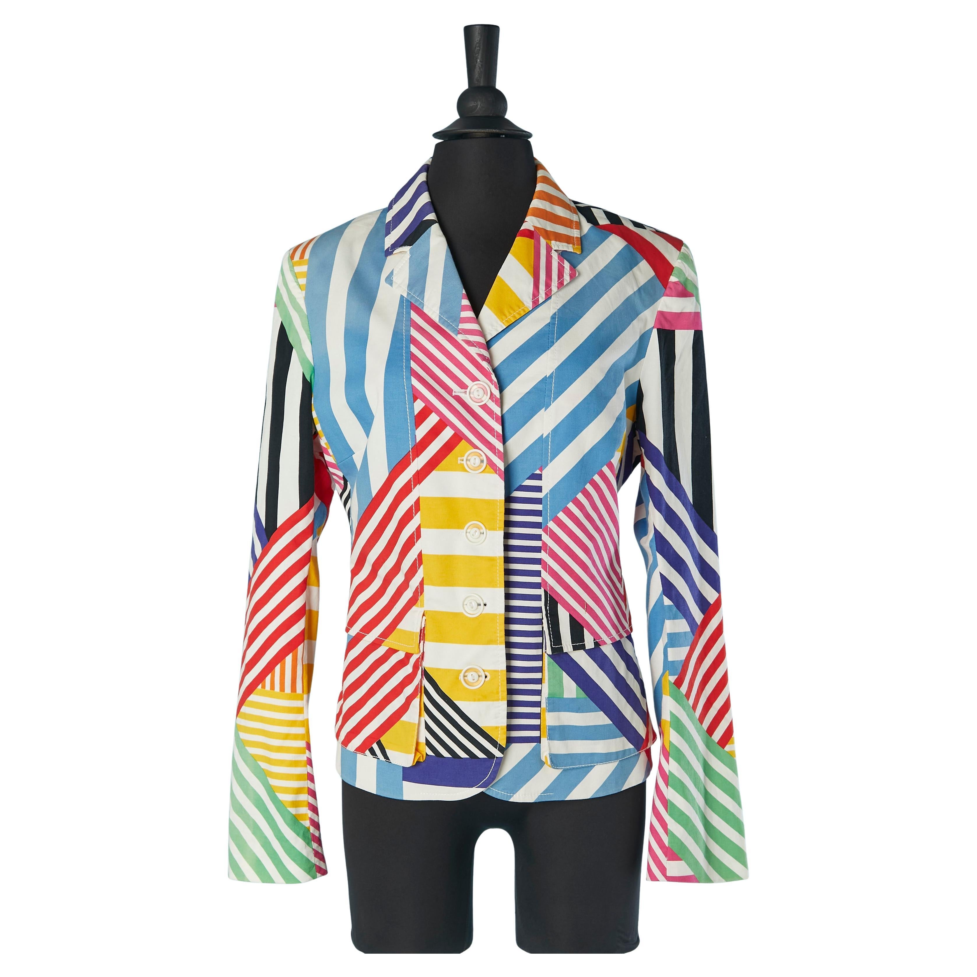 Einreihige Jacke aus Baumwolle mit Mehrfarbendruck JC de Castelbajac