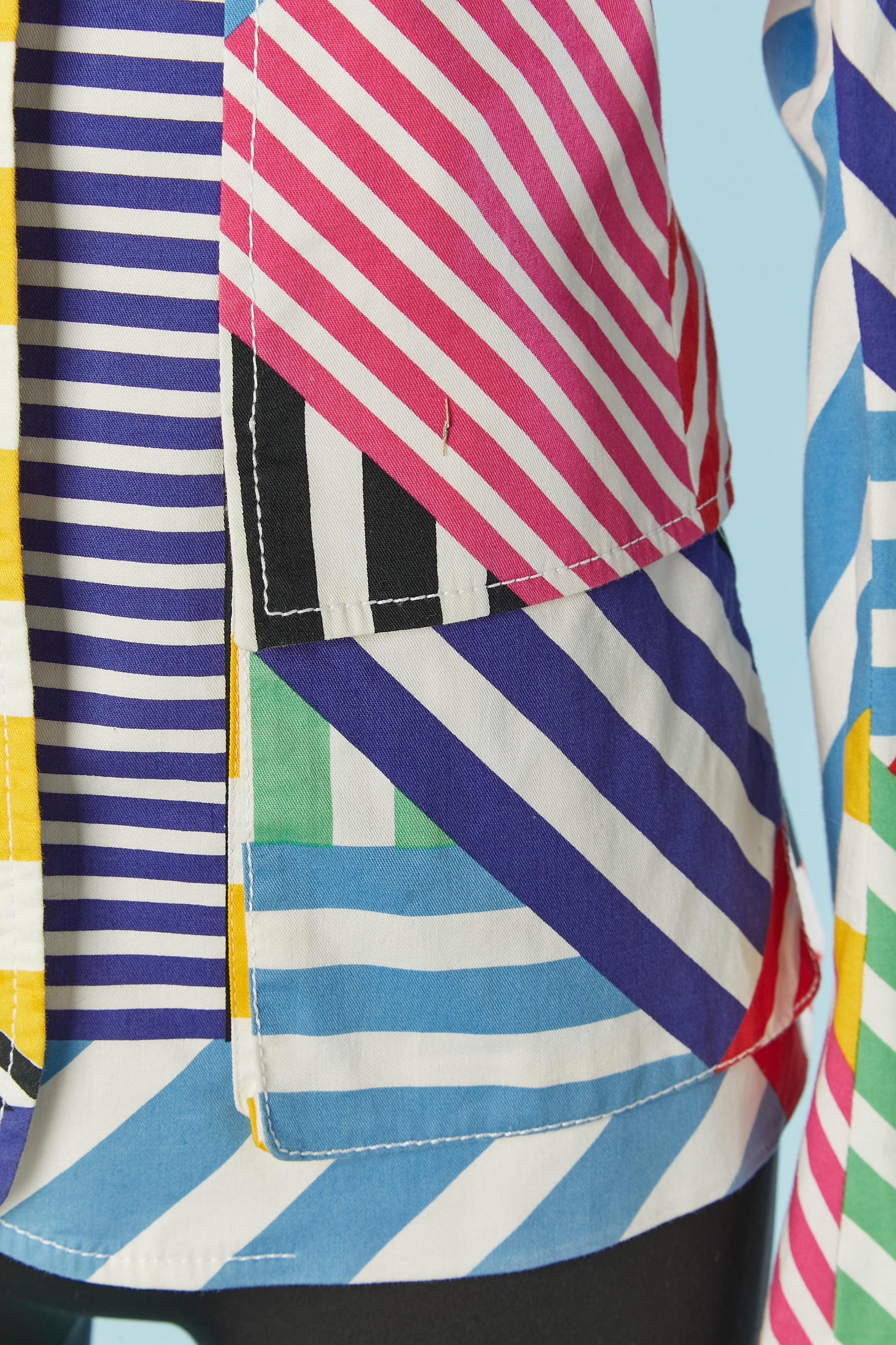 Gris Veste en coton imprimé multicolore JC DE CASTELBAJAC en vente