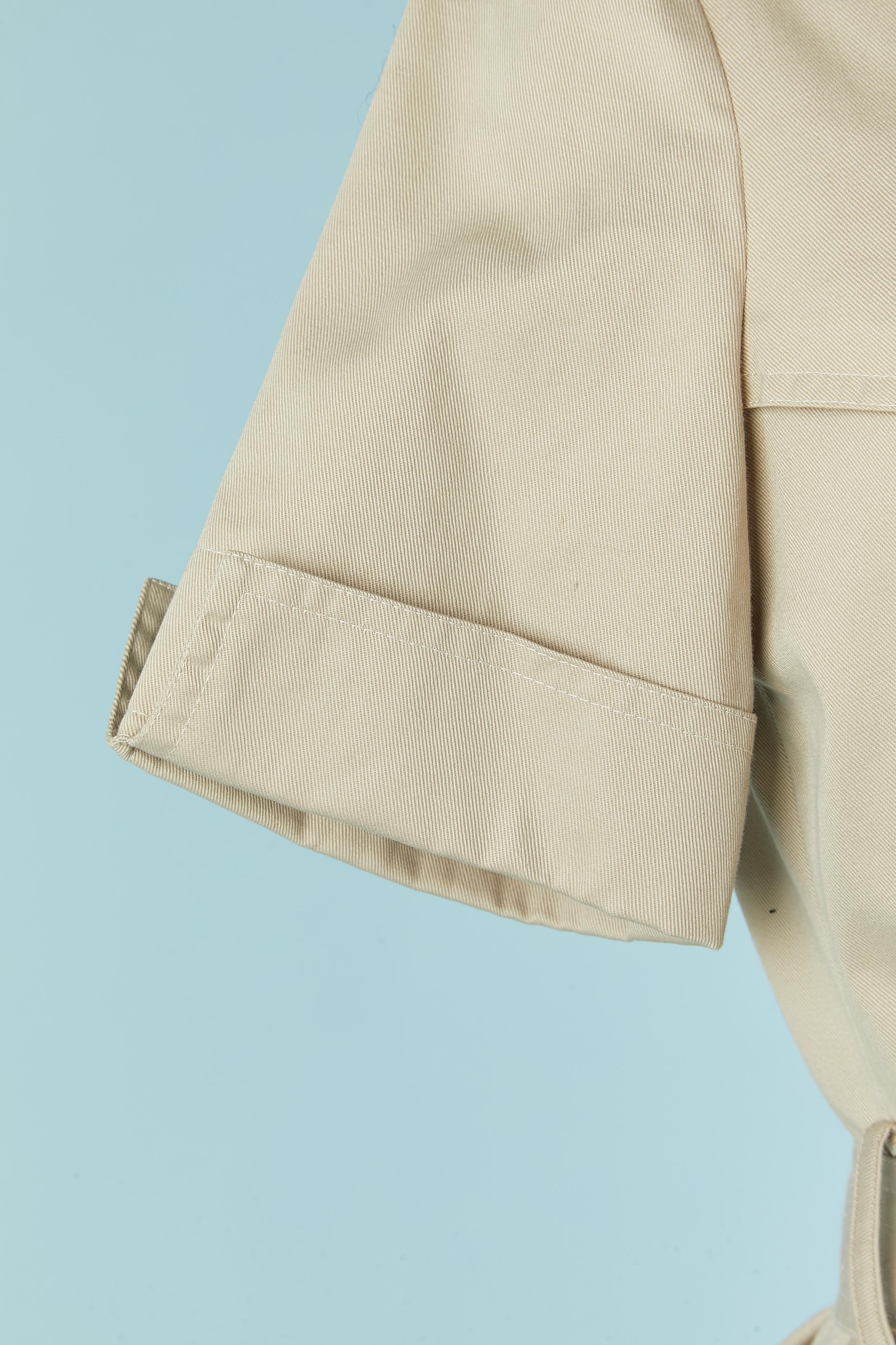Robe de jour en coton beige Ted Lapidus Pour femmes en vente