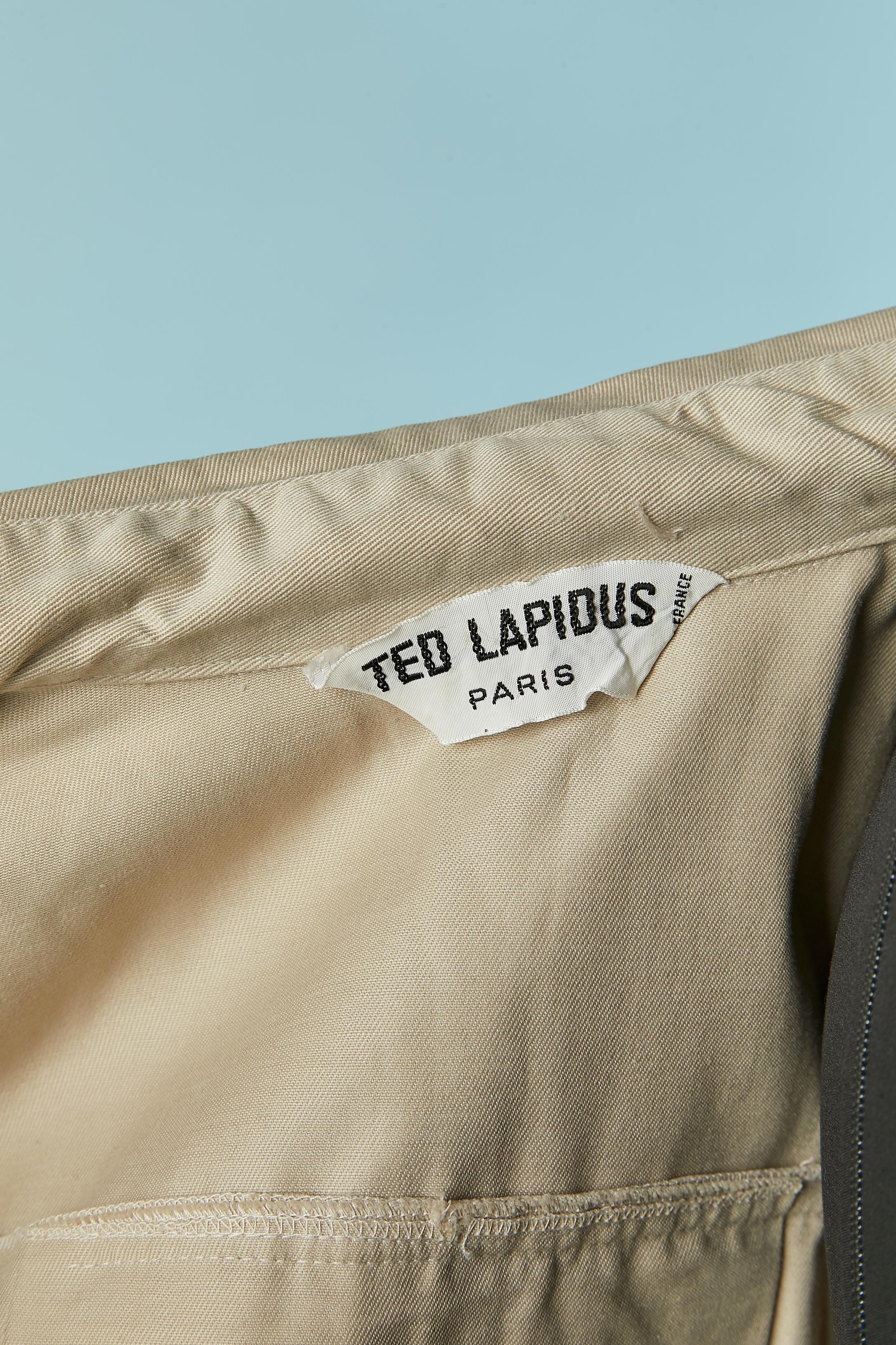 Robe de jour en coton beige Ted Lapidus en vente 3